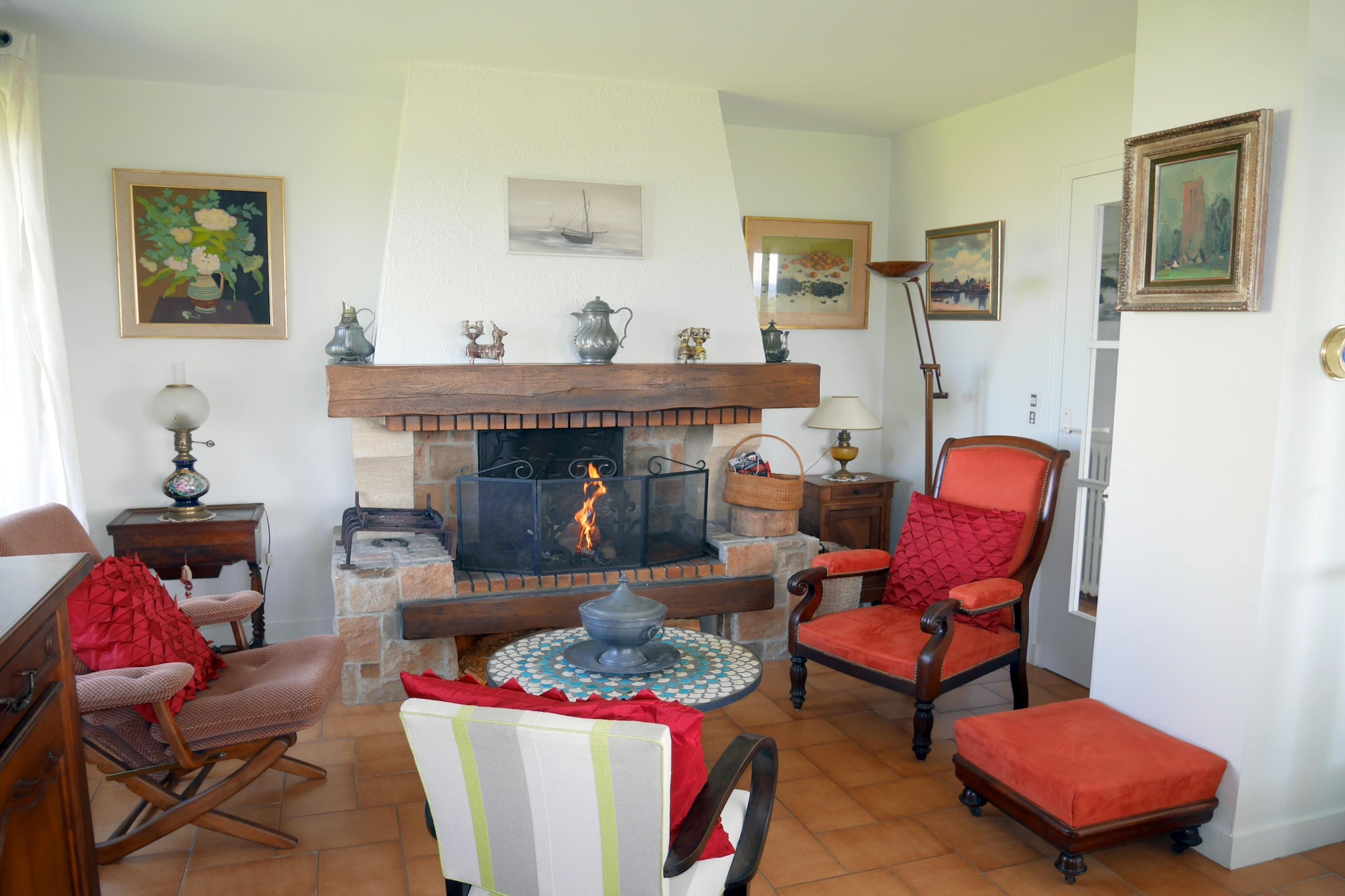	Ferienhaus mit 180° Panorama Meerblick Lampaul-Plouarzel - Woonkamer