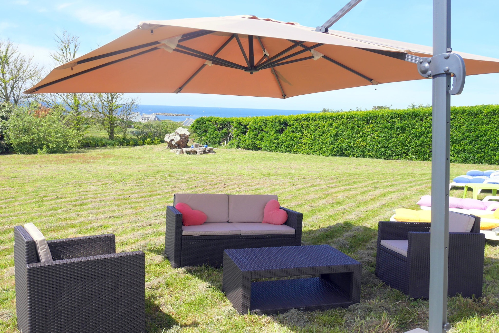 	Ferienhaus mit 180° Panorama Meerblick Lampaul-Plouarzel - Tuinen zomer