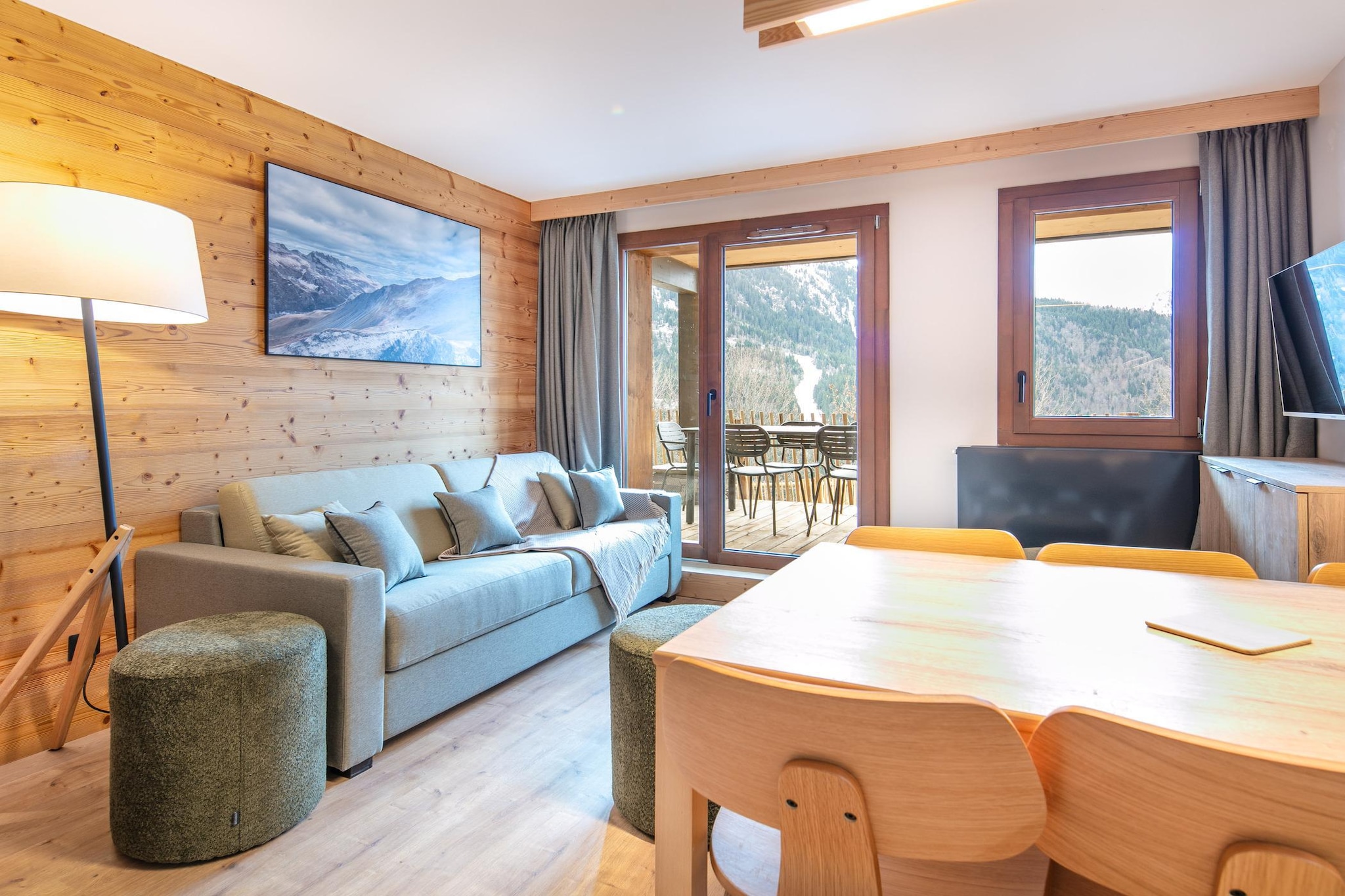 Les Hauts de Vaujany -Appartement 2 piÃ¨ces avec coin nuit 6 personnes - Eetkamer