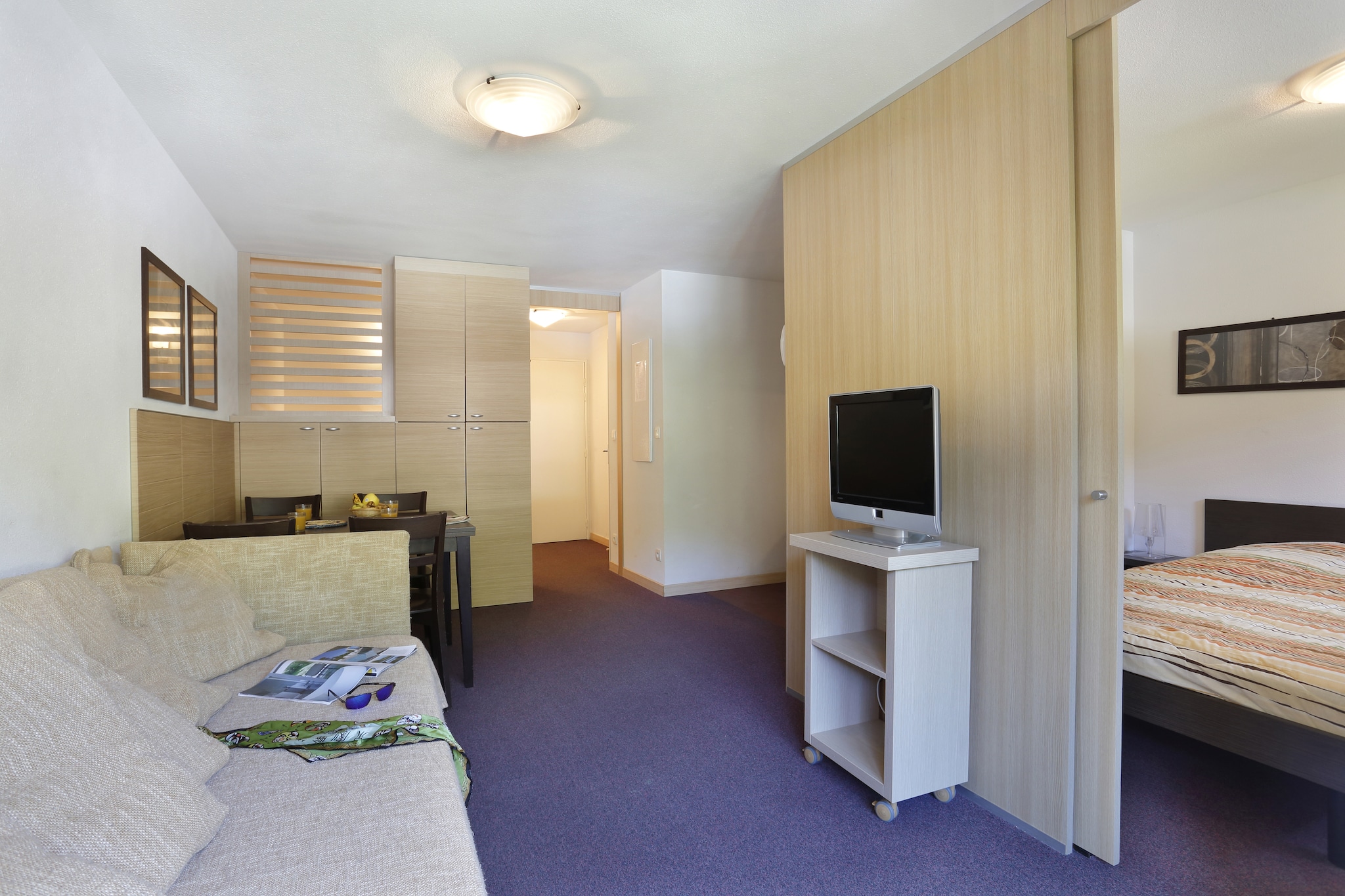 Les Chalets du Verdon - Appartement 2 pièces avec coin nuit 5 personnes - Woonkamer