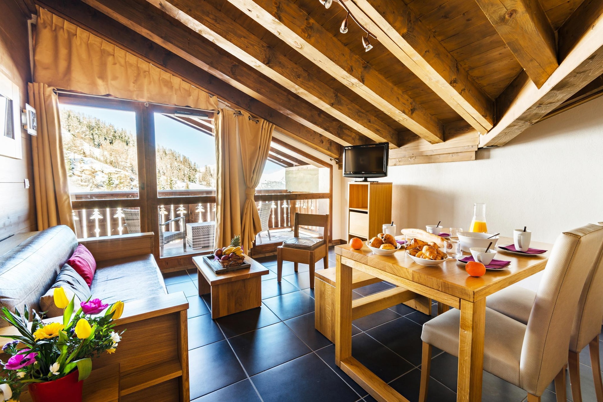 Les Chalets Edelweiss 3 Pièces Alcôve Duplex 7/8 Pers - Wohnzimmer