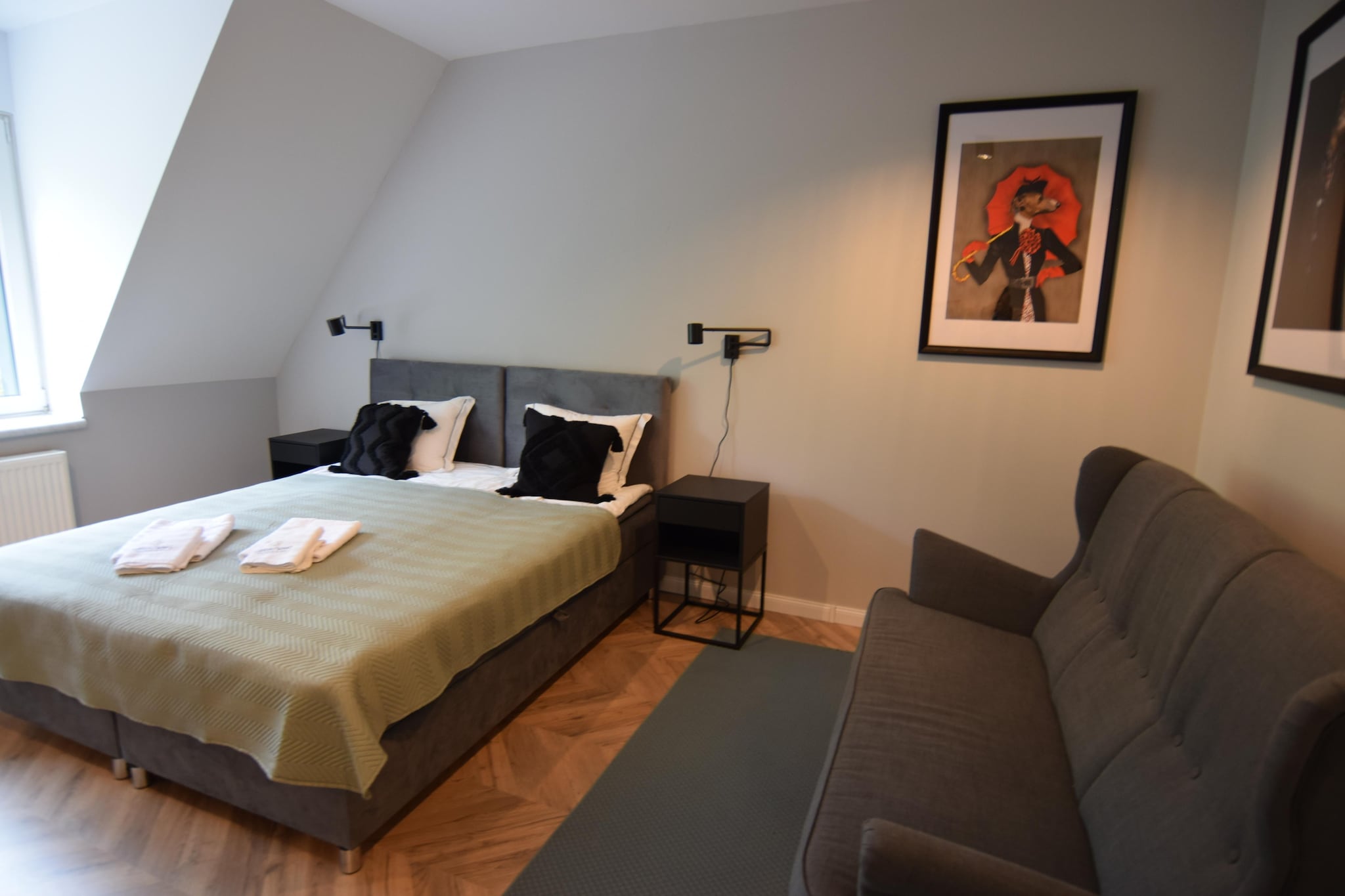 Apartament na III piętrze z prywatną sauną i dużym tarasem Stężyca - Schlafzimmer