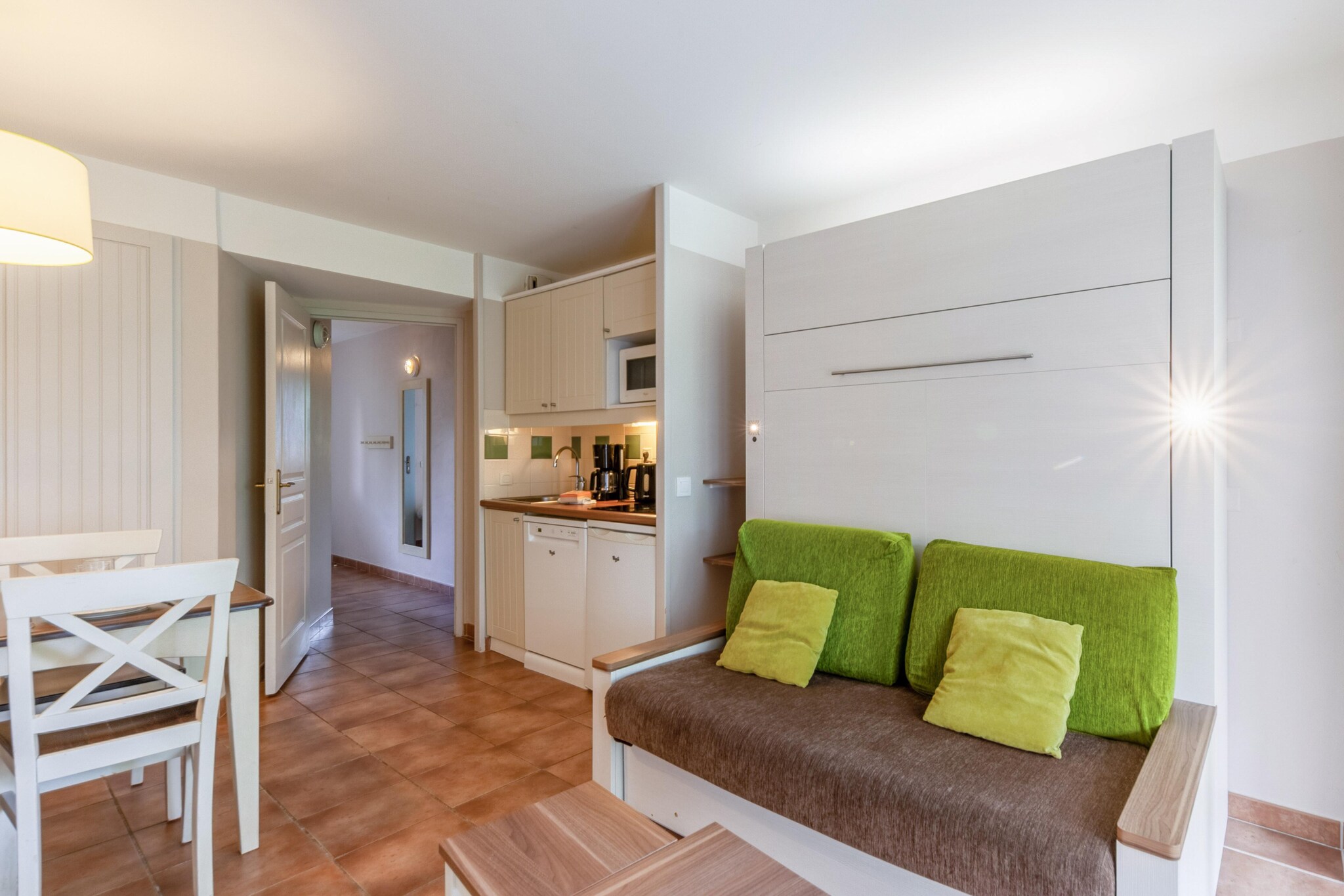Pierre & Vacances Village Normandy Garden Studio 3 people - 1 sleeping alcove - Terrace - Garden Level - Quartier du Hameau district - Woonkamer