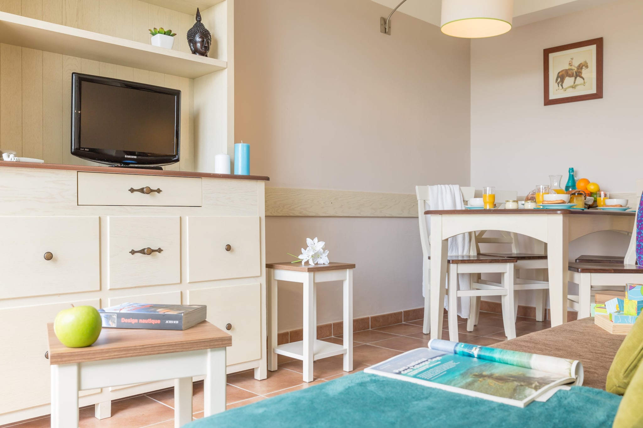 Pierre & Vacances Village Normandy Garden Apartment 4 people - 1 bedroom - Terrace or balcony - Quartier du Hameau district - Woonkamer