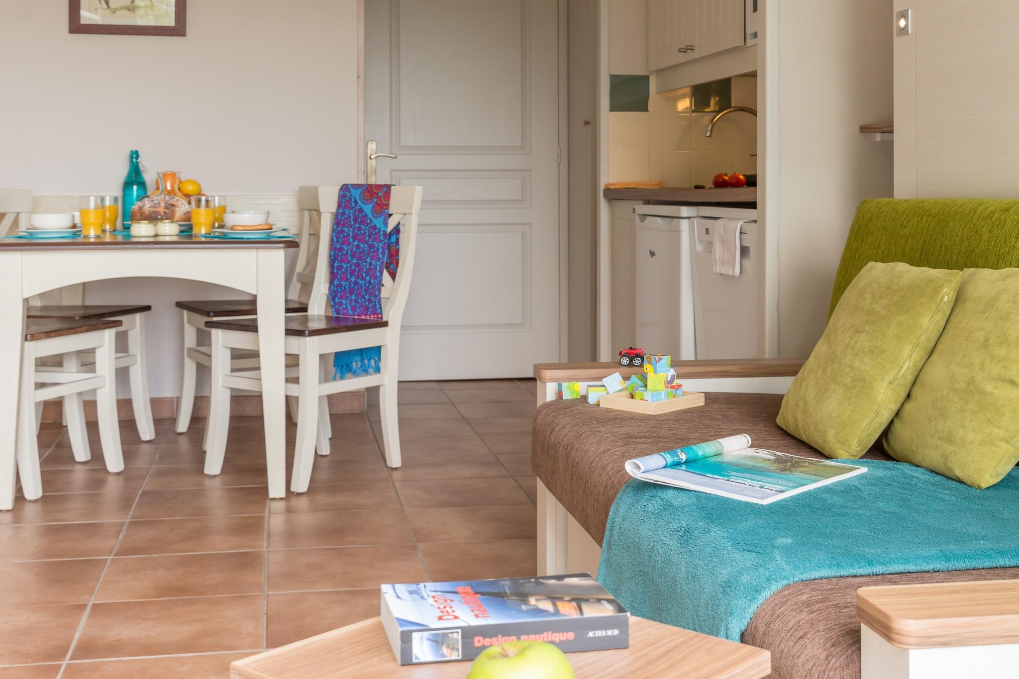 Pierre & Vacances Village Normandy Garden Apartment 4 people - 1 bedroom - Terrace or balcony - Quartier du Hameau district - Woonkamer