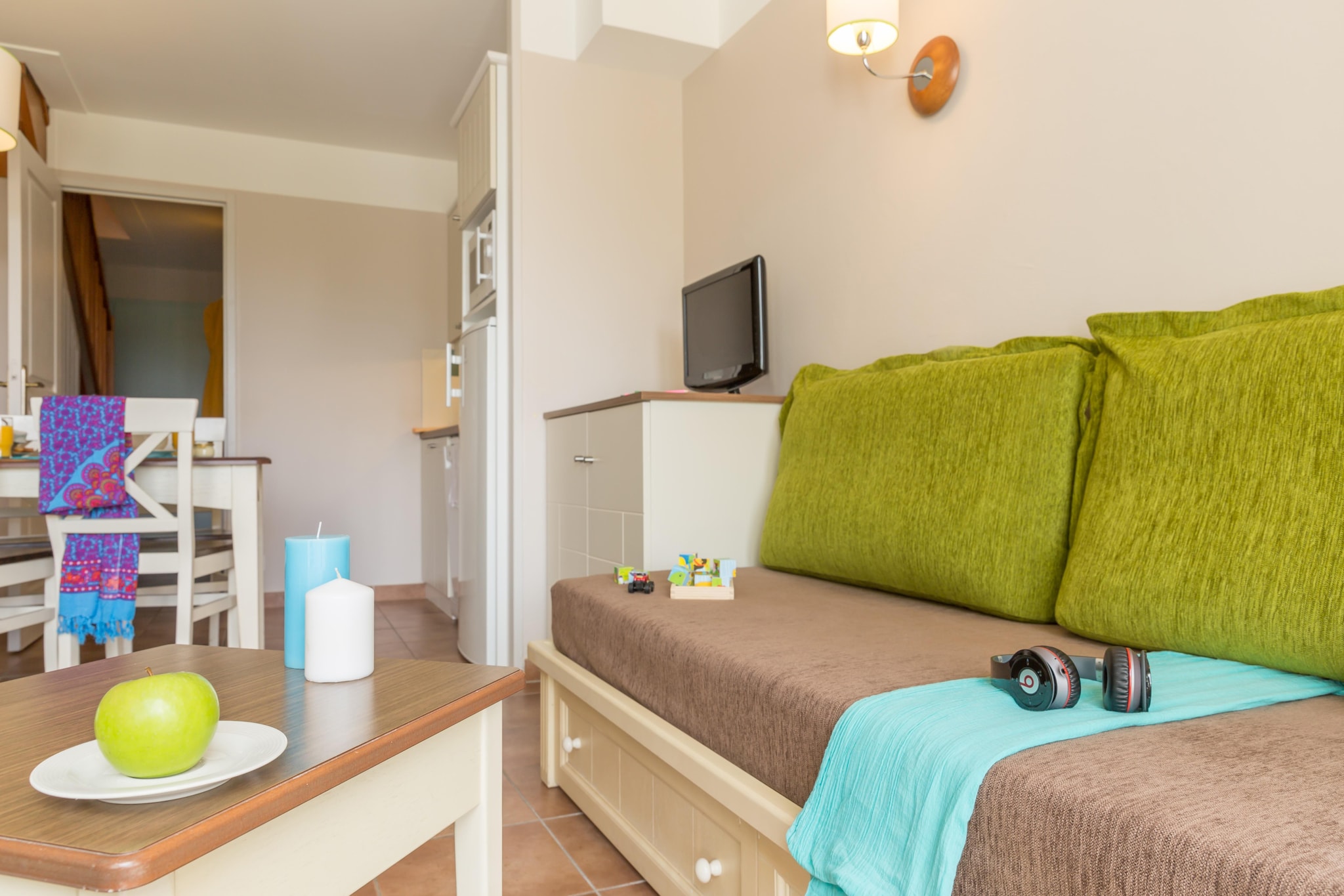 Pierre & Vacances Village Normandy Garden Apartment 6 people - 1 bedroom + 1 sleeping alcove - Duplex - Balcony - Quartier du Hameau district - Woonkamer