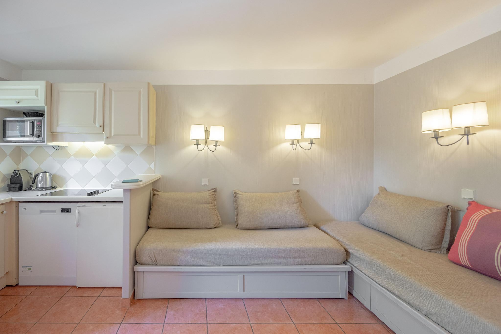 P&V Premium les Rives de Cannes Mandelieu Apartment 5 people - 1 bedroom - Terrace or balcony - Woonkamer