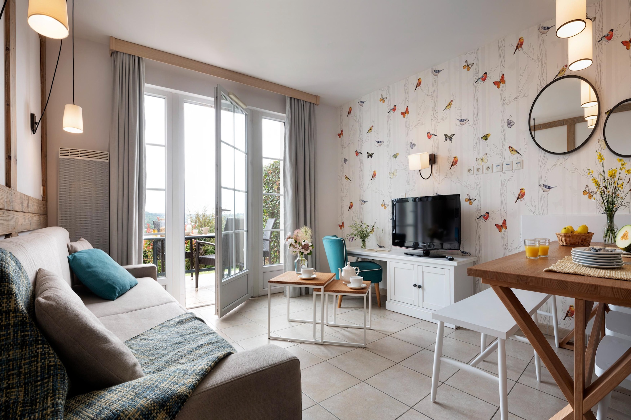 P&V Premium Résidence & Spa à Houlgate House 6 people - 2 bedrooms - Duplex -Terrace - Woonkamer