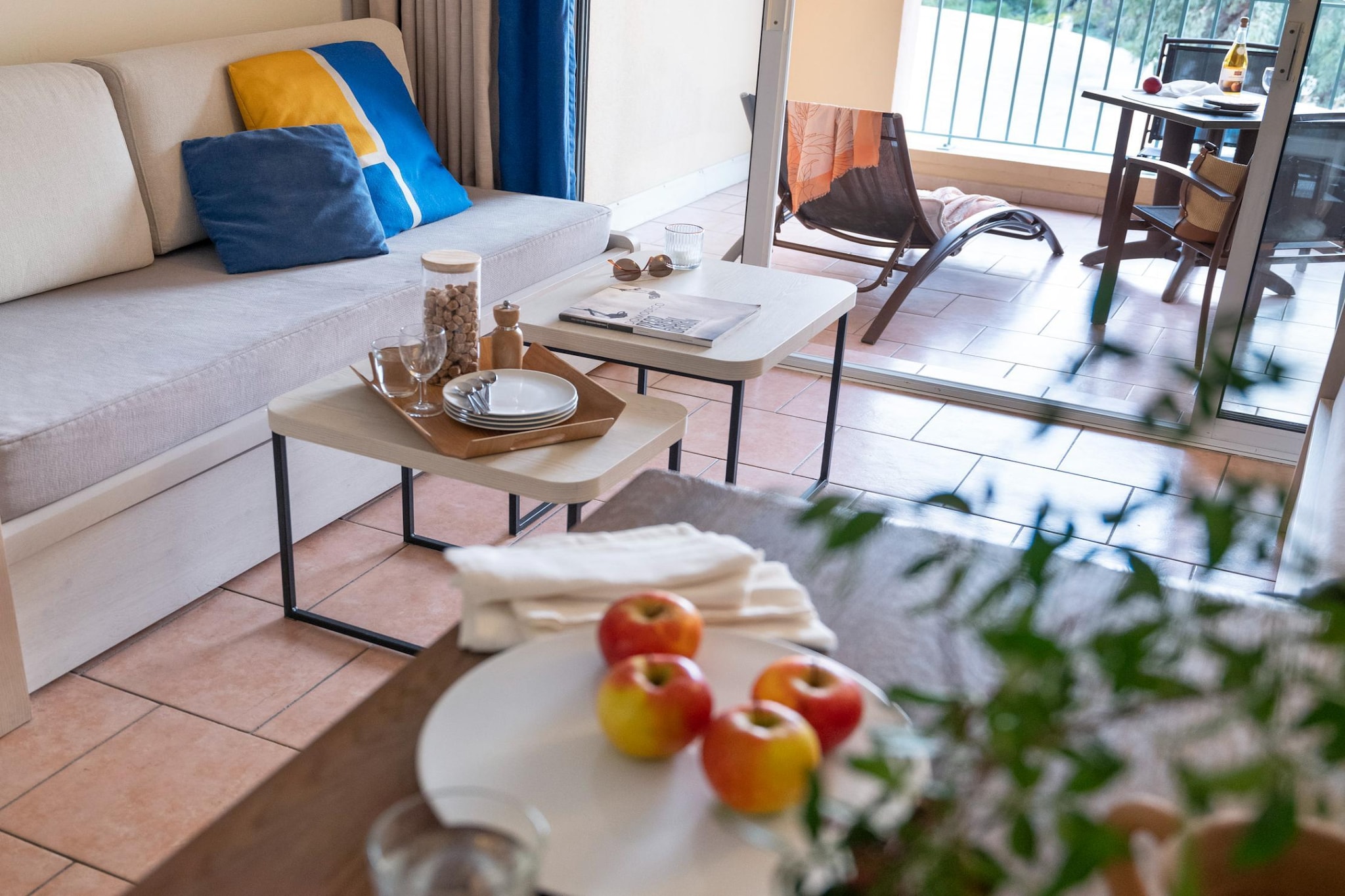 P&V Premium les Calanques des Issambres Apartment 4 people - 1 bedroom - Terrace or balcony - Woonkamer