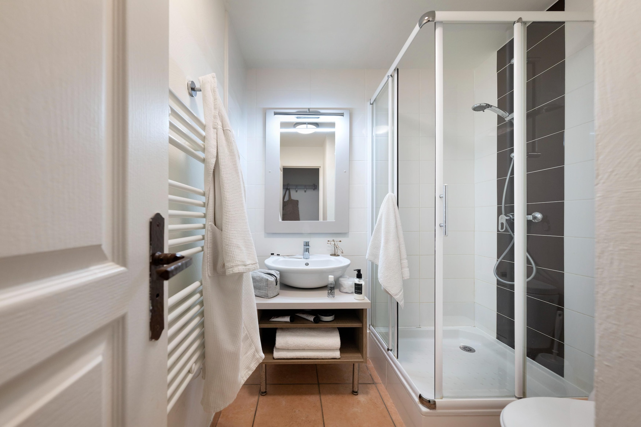 P&V Premium les Calanques des Issambres Apartment 6 people - 1 bedroom + 1 sleeping alcove - Terrace or balcony - Sea view - Badkamer