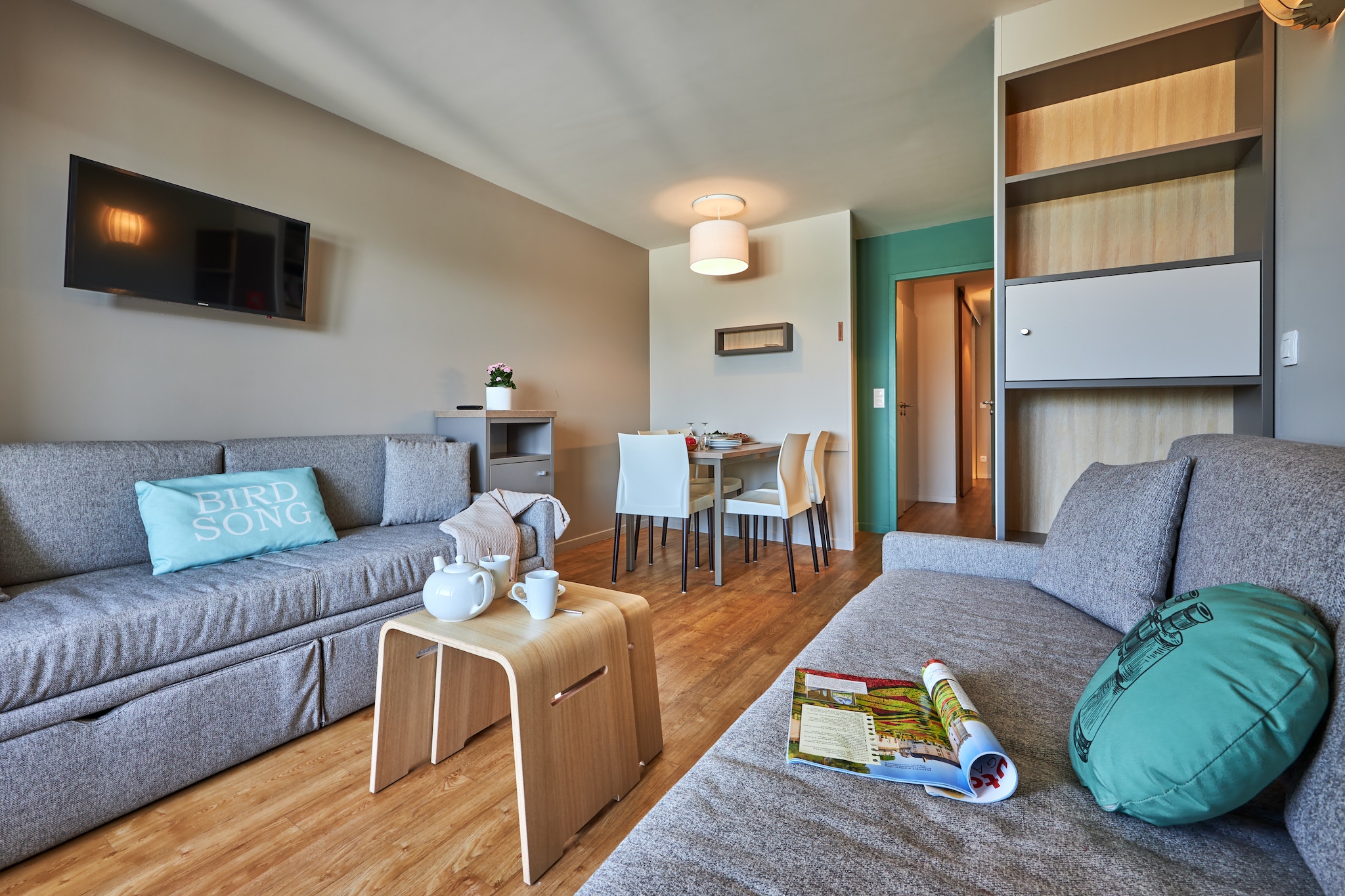 Pierre & Vacances Le Chant des Oiseaux Apartment 5 people - 1 bedroom - Terrace or balcony - Bocage view - Woonkamer