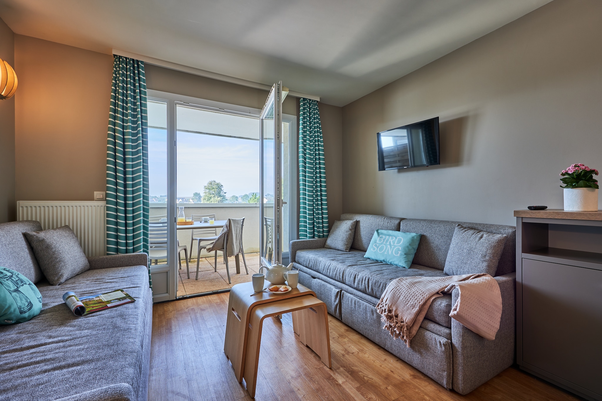 Pierre & Vacances Le Chant des Oiseaux Apartment 5 people - 1 bedroom - Terrace or balcony - Bocage view - Woonkamer