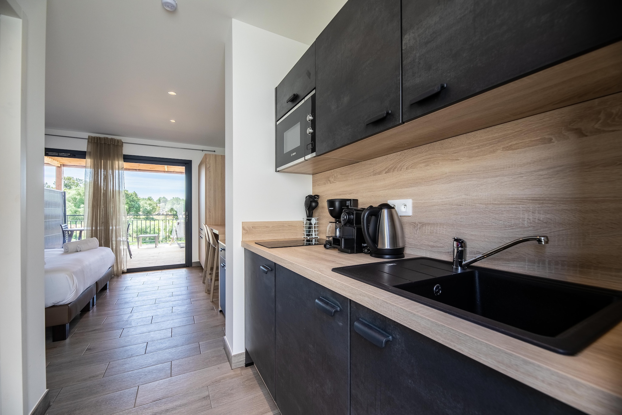 Résidence PV Les Terrasses d'Arsella Studio 2 people - Air conditioned - Large terrace - Keuken