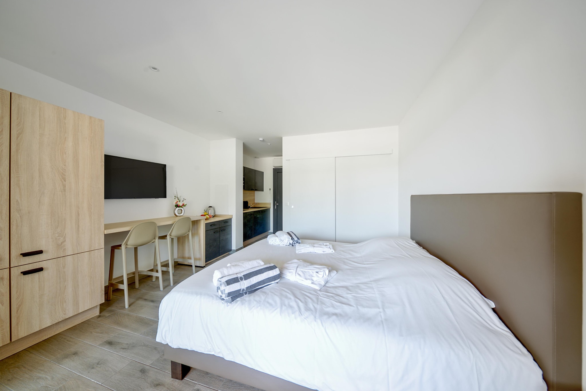 Résidence PV Les Terrasses d'Arsella Studio 2 people - Air conditioned - Large terrace - Slaapkamer