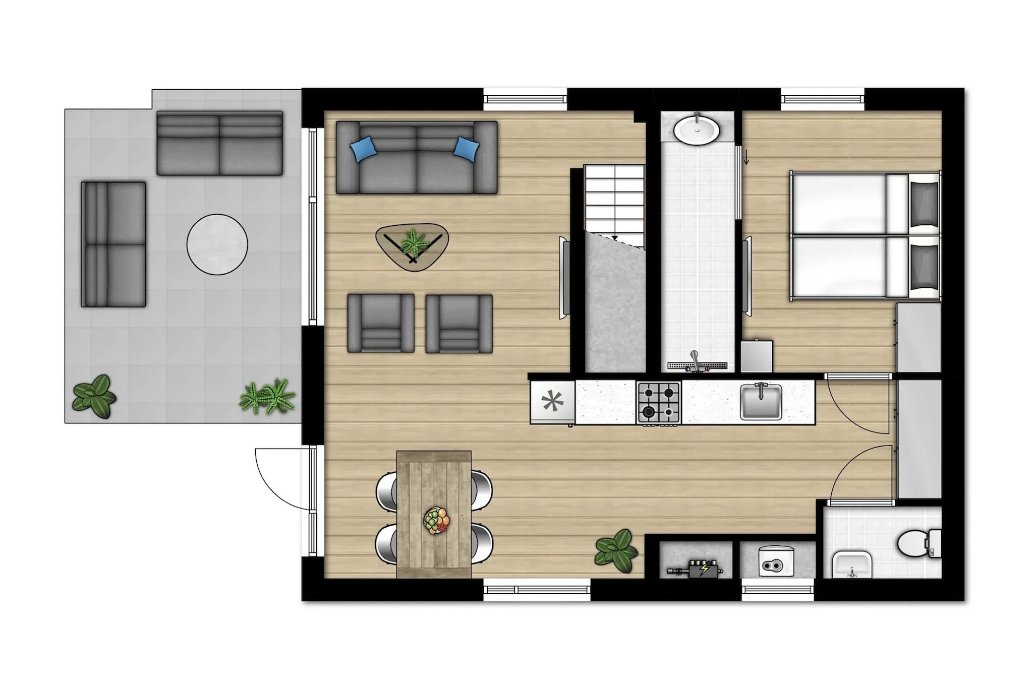 Patio 4  - Plattegrond