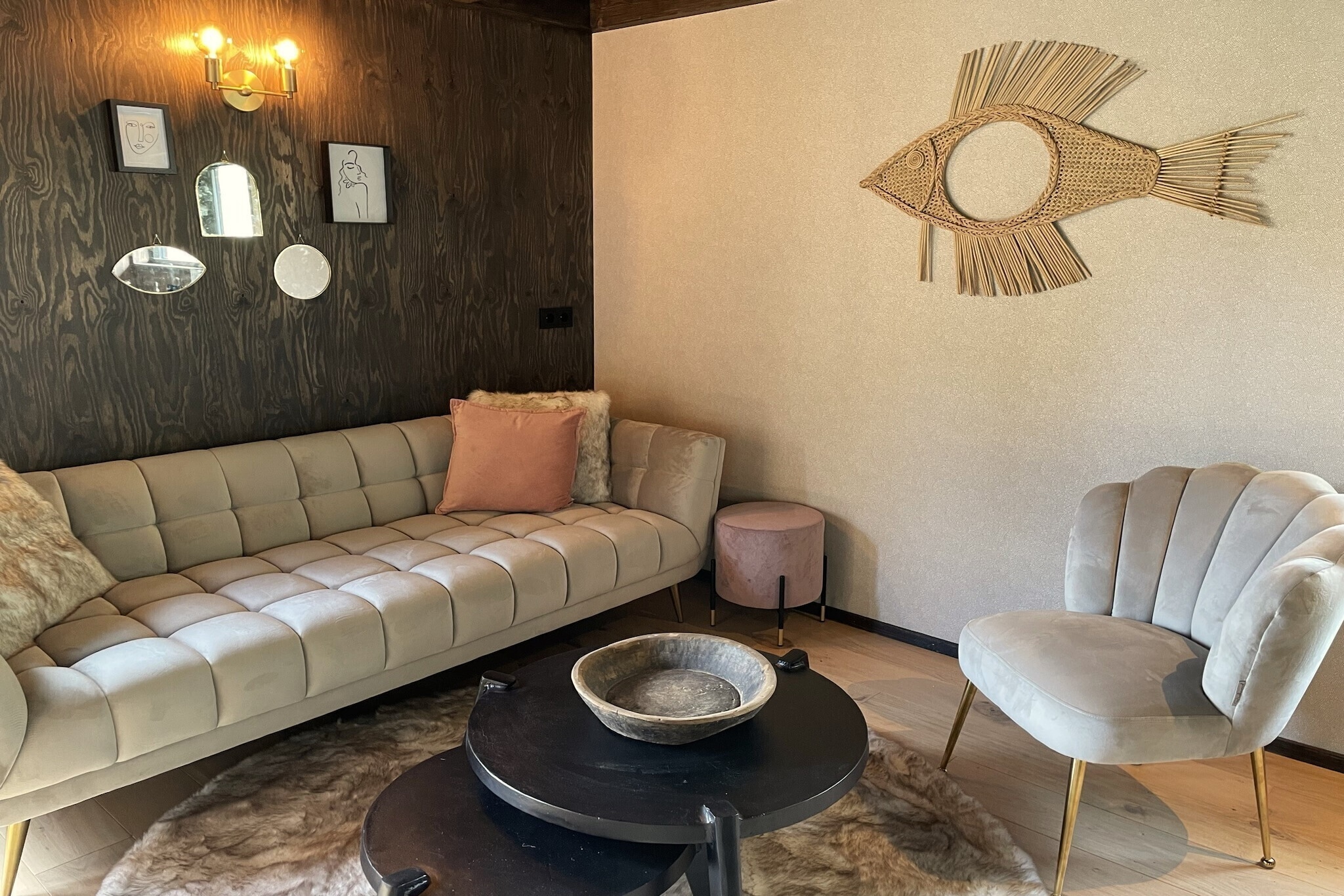 6-person Duinlodge Bosrand with Charging Station - Wohnzimmer