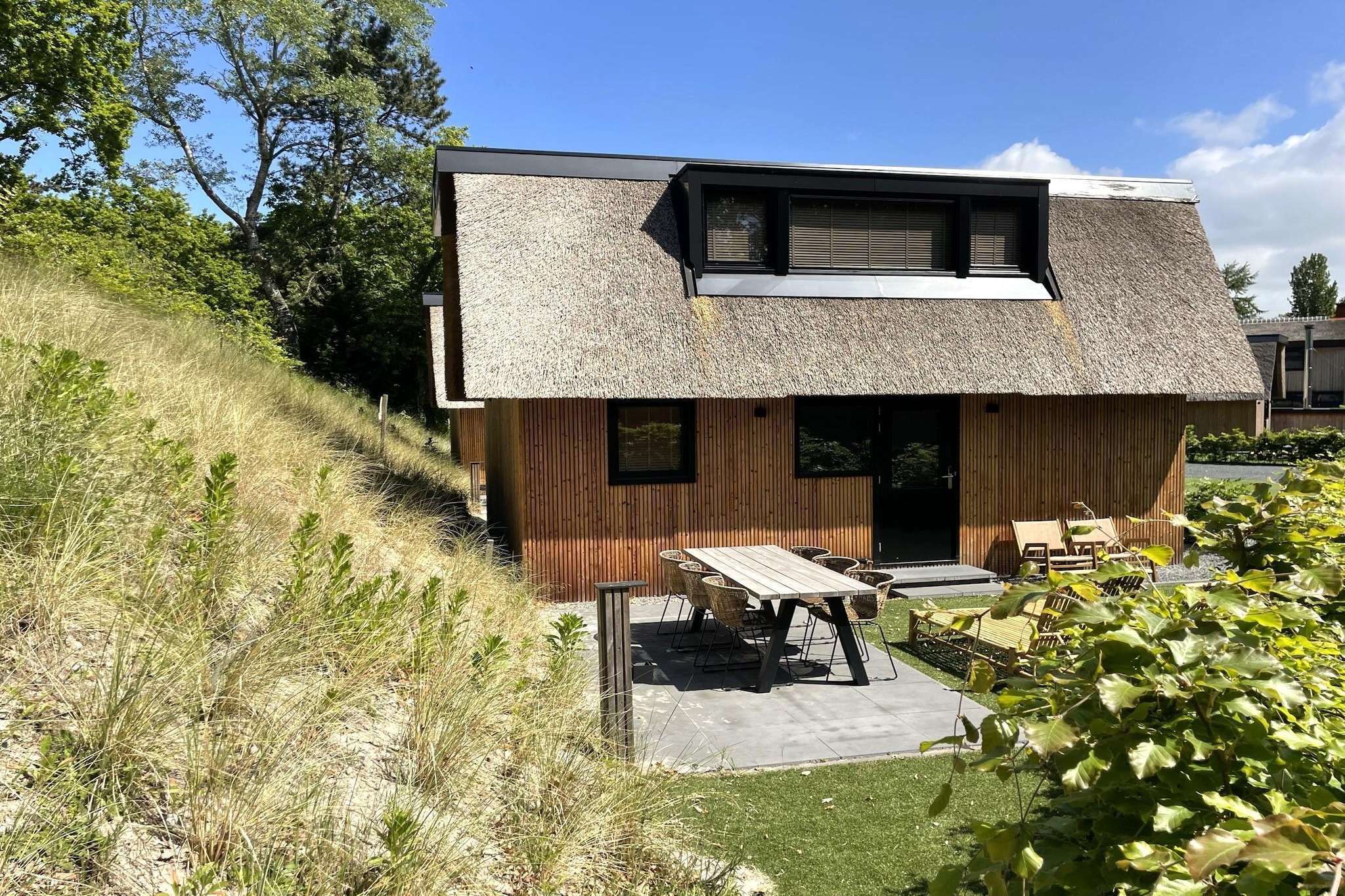 6-person Duinlodge Bosrand with Charging Station - Terrasse/Balkon