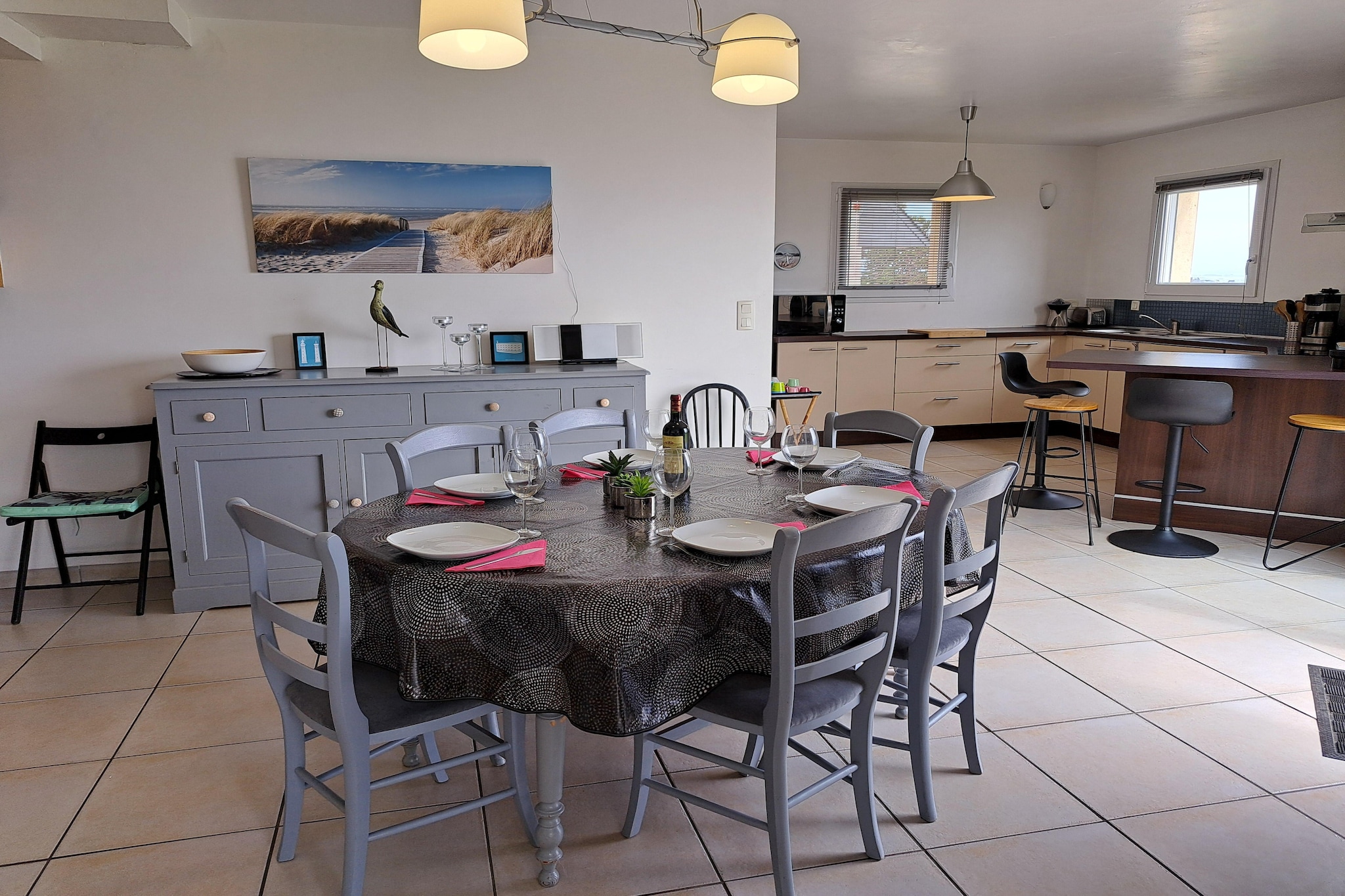 Villa de vacances avec vue mer panoramique à 180° à Telgruc-sur-Mer - Eetkamer