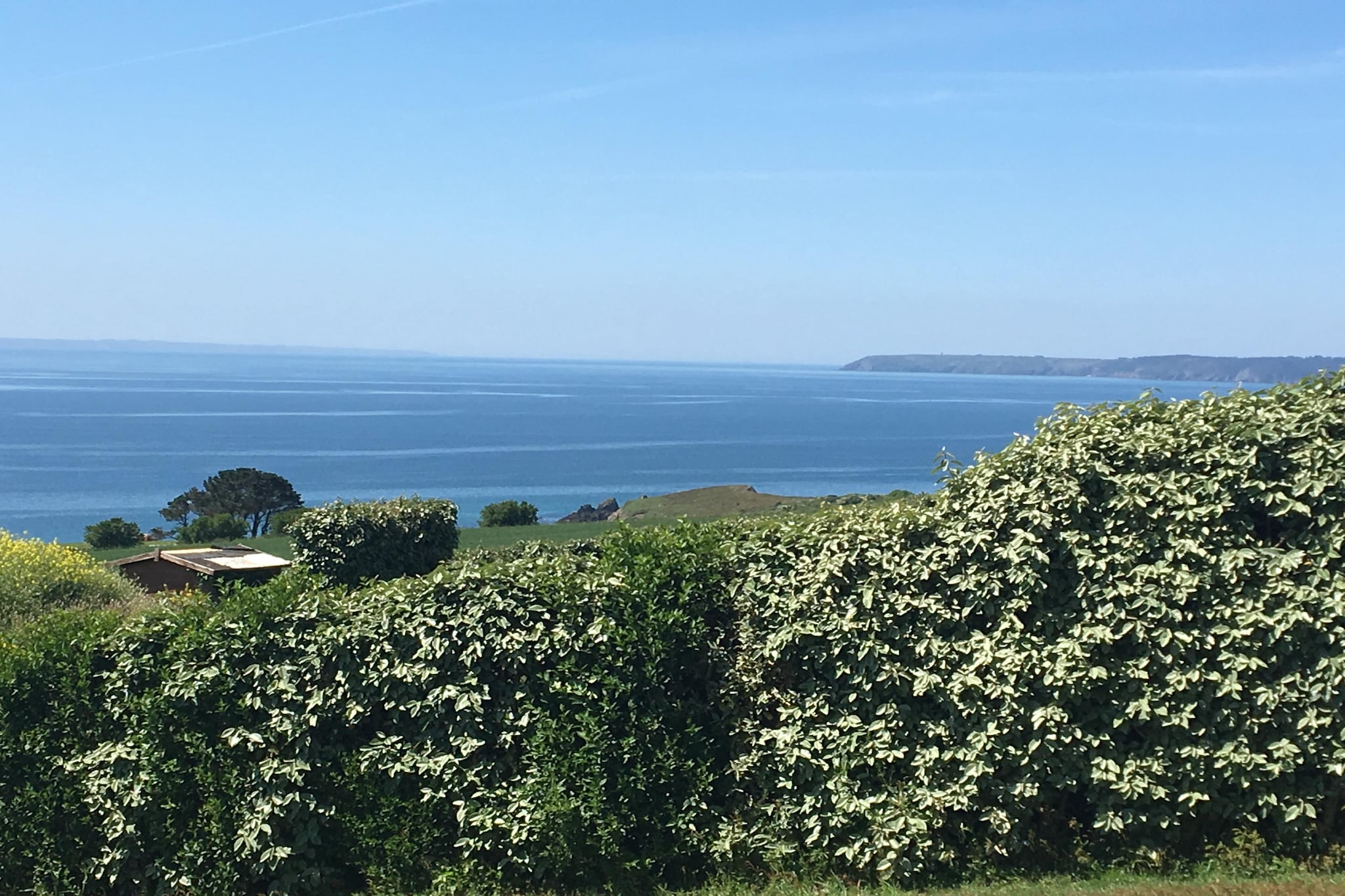 Villa de vacances avec vue mer panoramique à 180° à Telgruc-sur-Mer - Uitzicht zomer