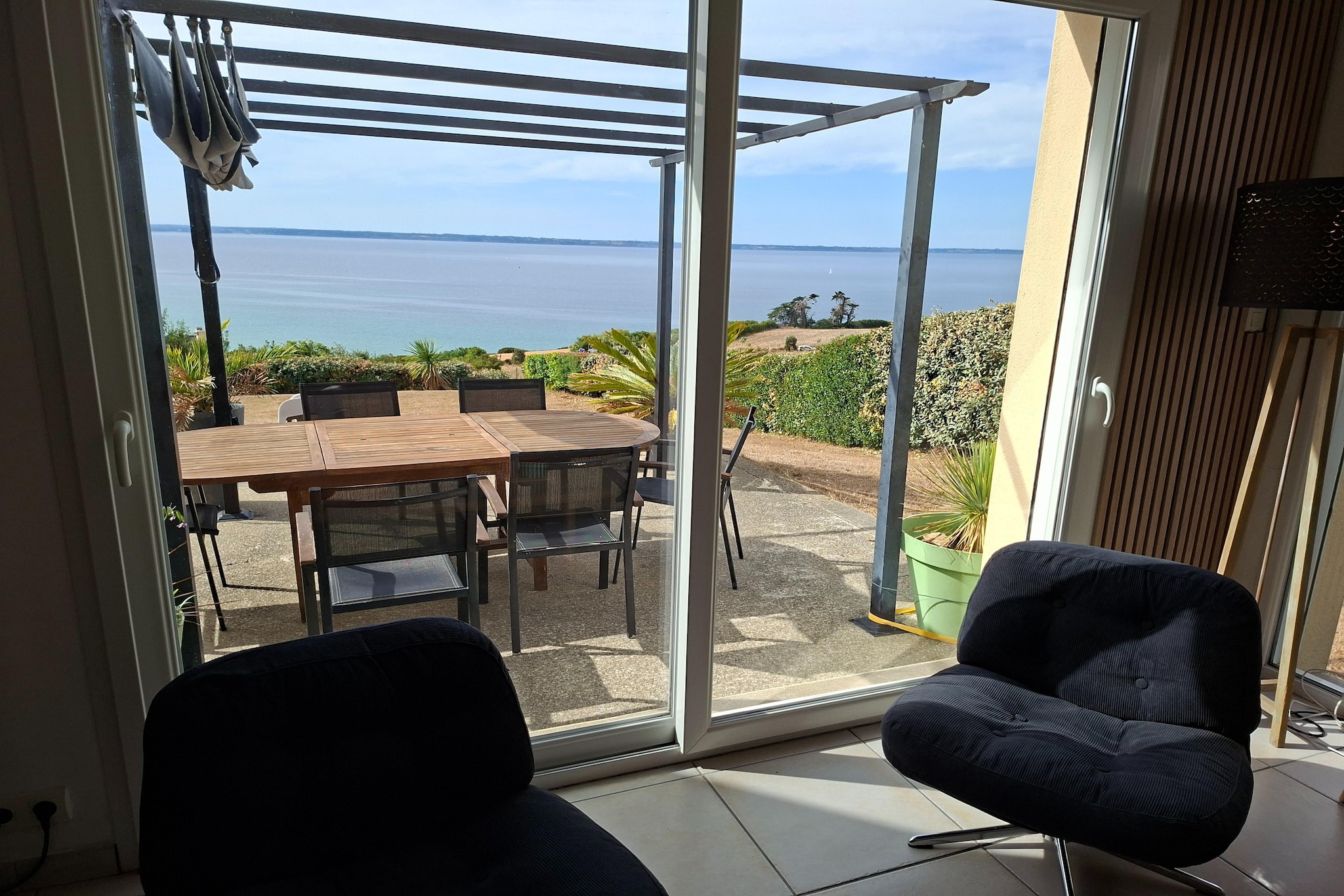 Villa de vacances avec vue mer panoramique à 180° à Telgruc-sur-Mer - Uitzicht zomer