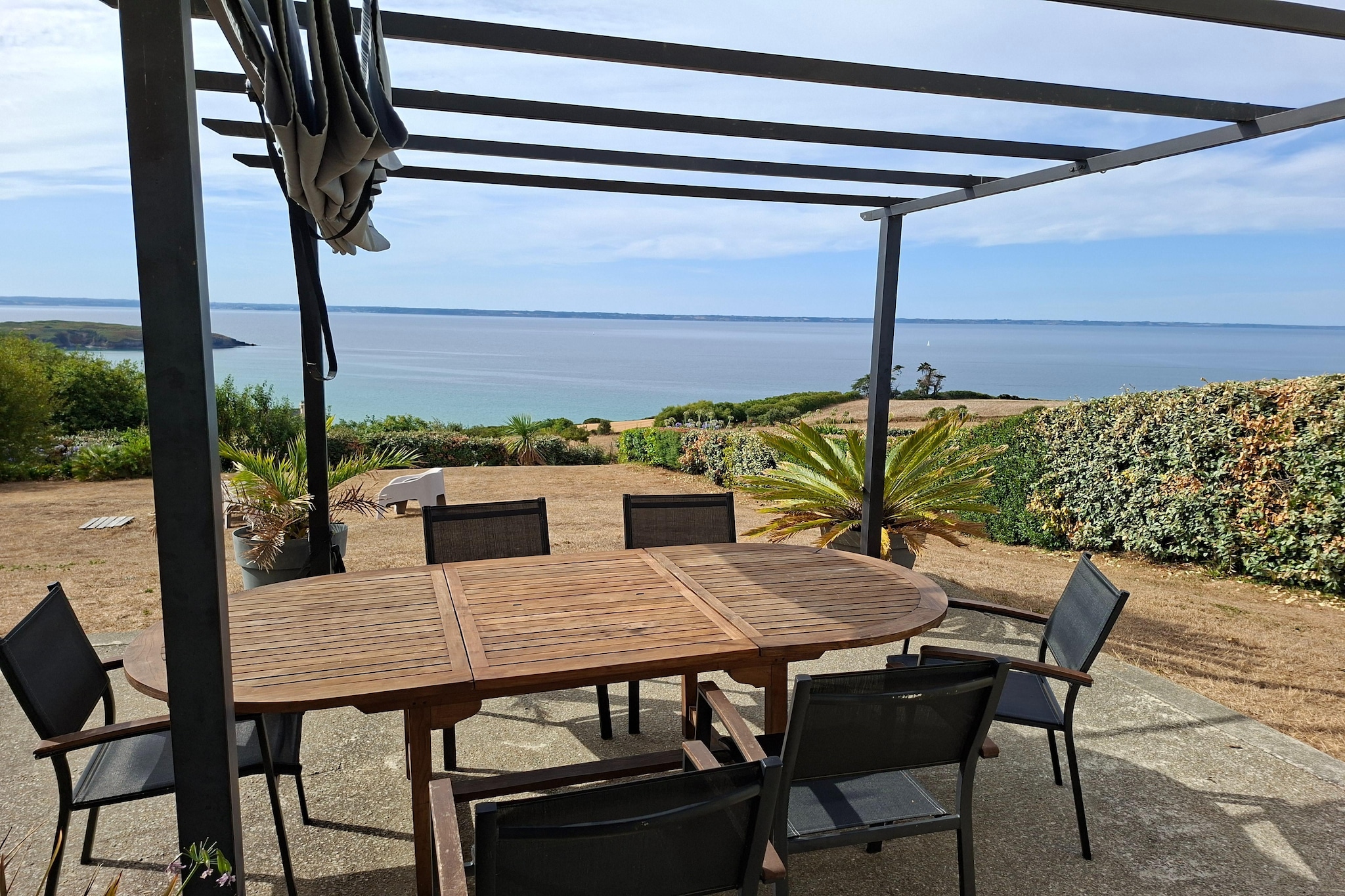 Villa de vacances avec vue mer panoramique à 180° à Telgruc-sur-Mer - Terrasbalkon