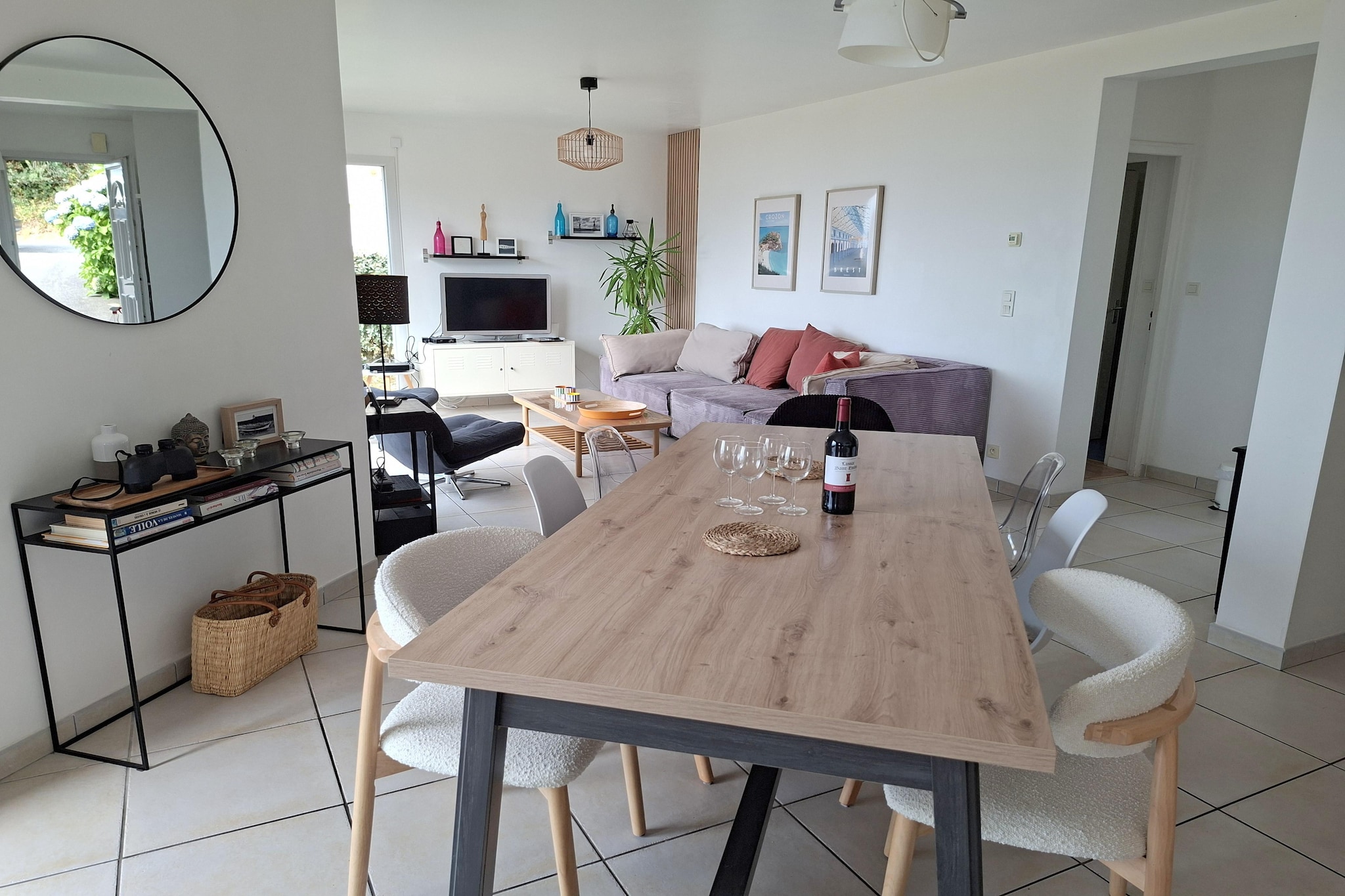 Villa de vacances avec vue mer panoramique à 180° à Telgruc-sur-Mer - Eetkamer