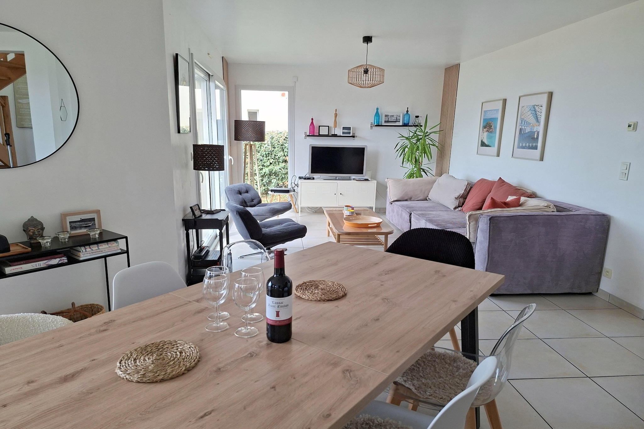Villa de vacances avec vue mer panoramique à 180° à Telgruc-sur-Mer - Eetkamer