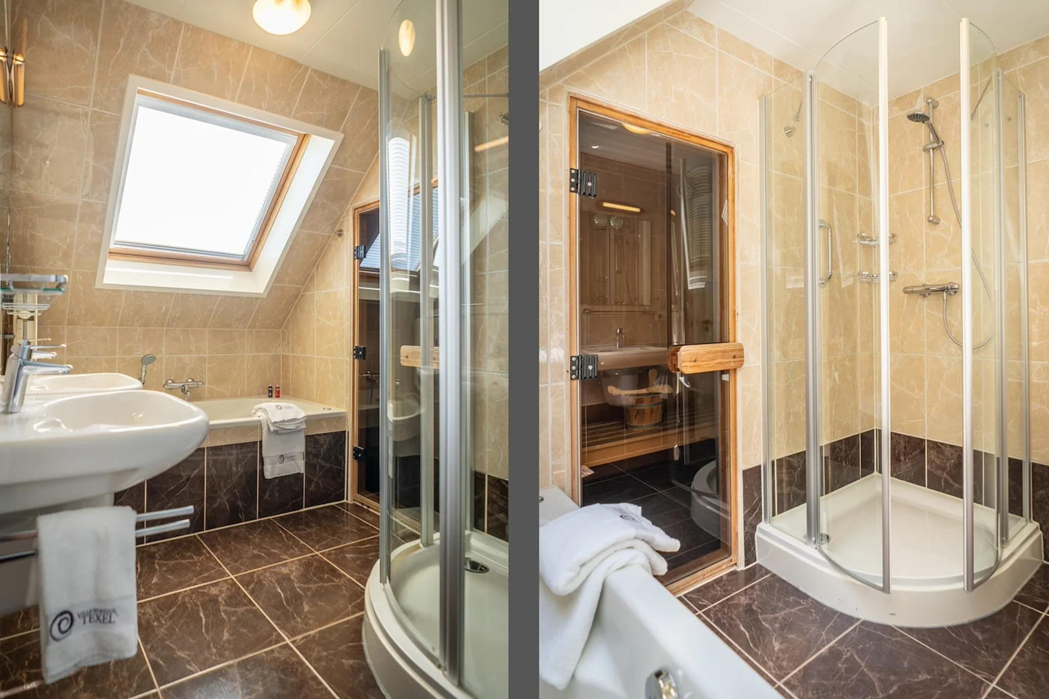 Luxury 4-person villa in a nature reserve on Texel - Badkamer