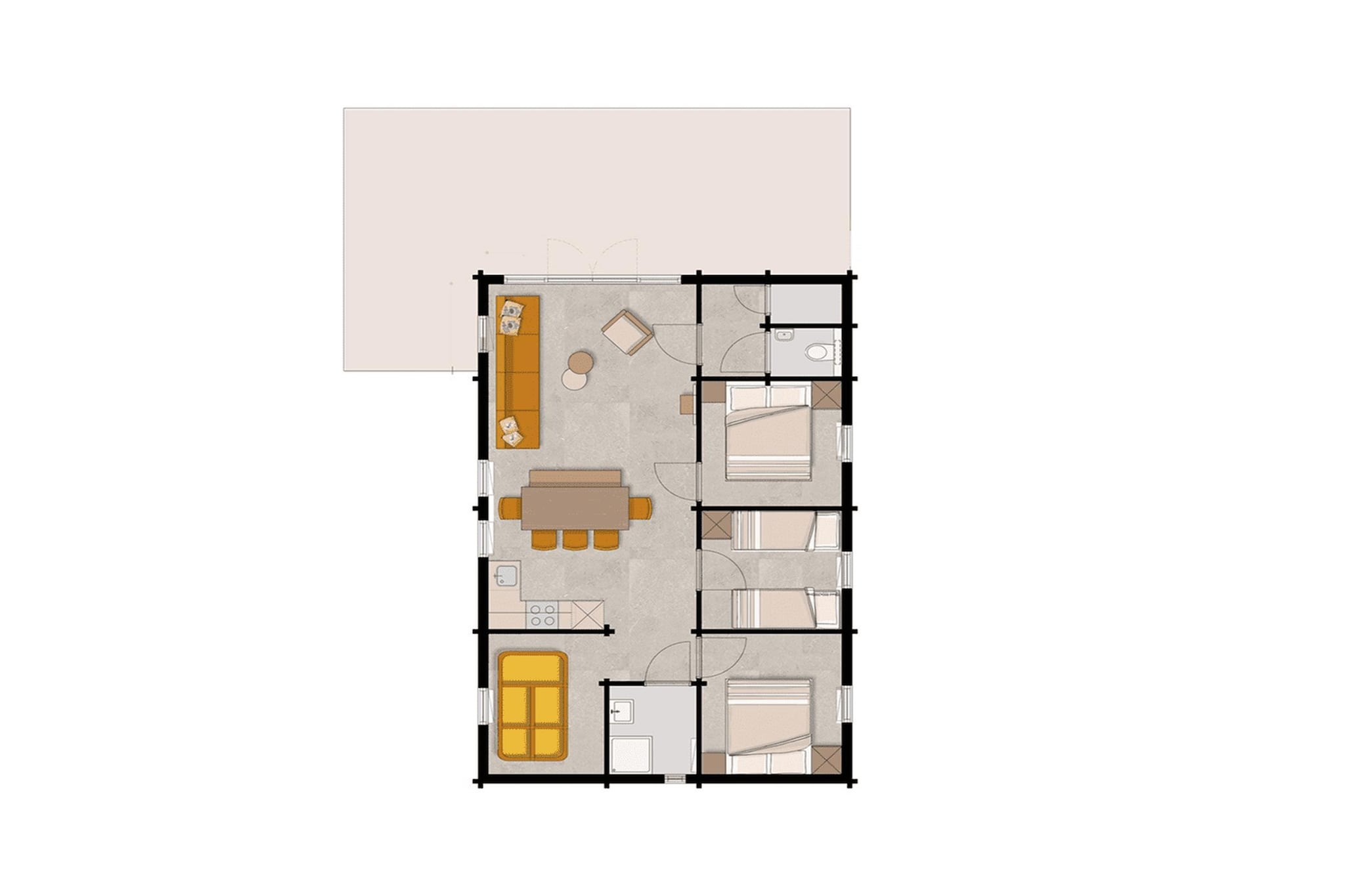 Woezel & Pip Lodge 6p - Met Speelkamer - Plattegrond
