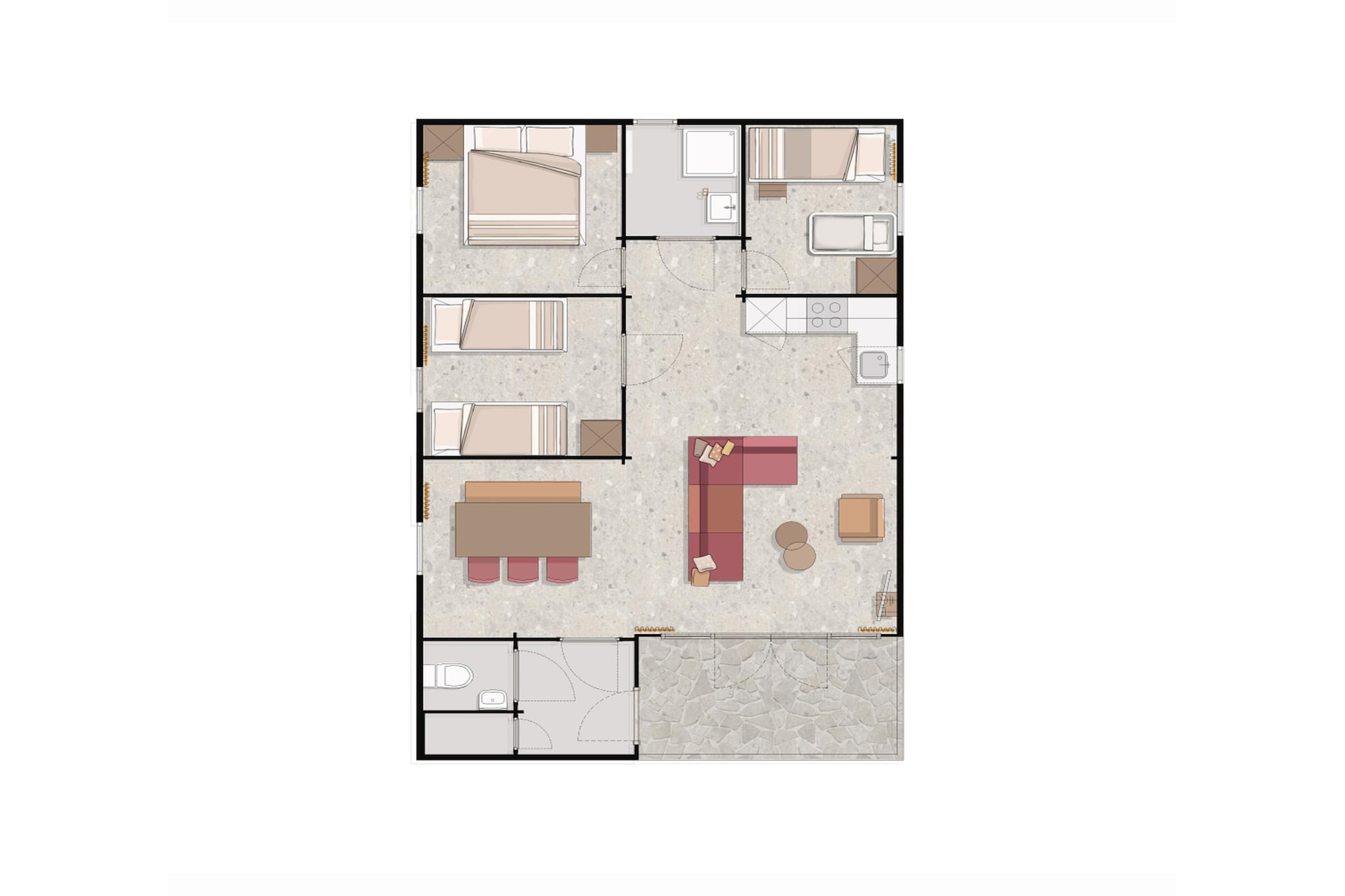 Wijze Varen Lodge 6p - Plattegrond