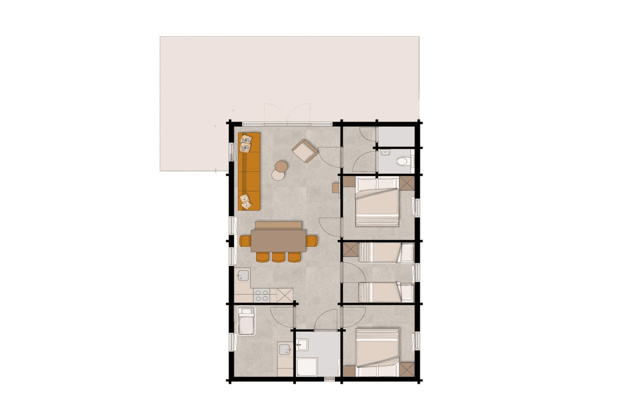 Woezel & Pip Babylodge 6p - Plattegrond