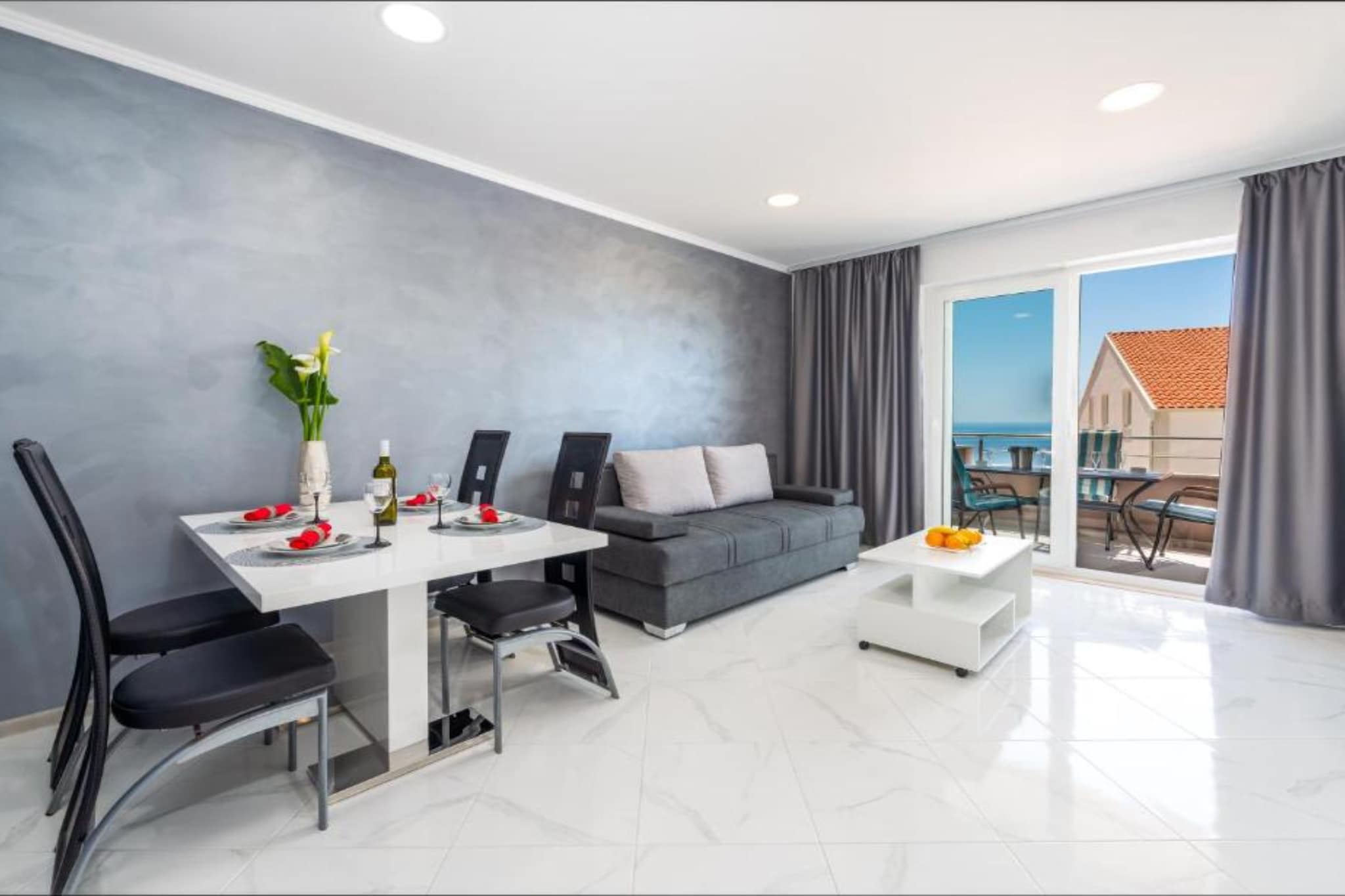 Lumina Sea Apartments Cavtat - Two Bedroom Apartment with Sea View and Terrace - Woonkamer
