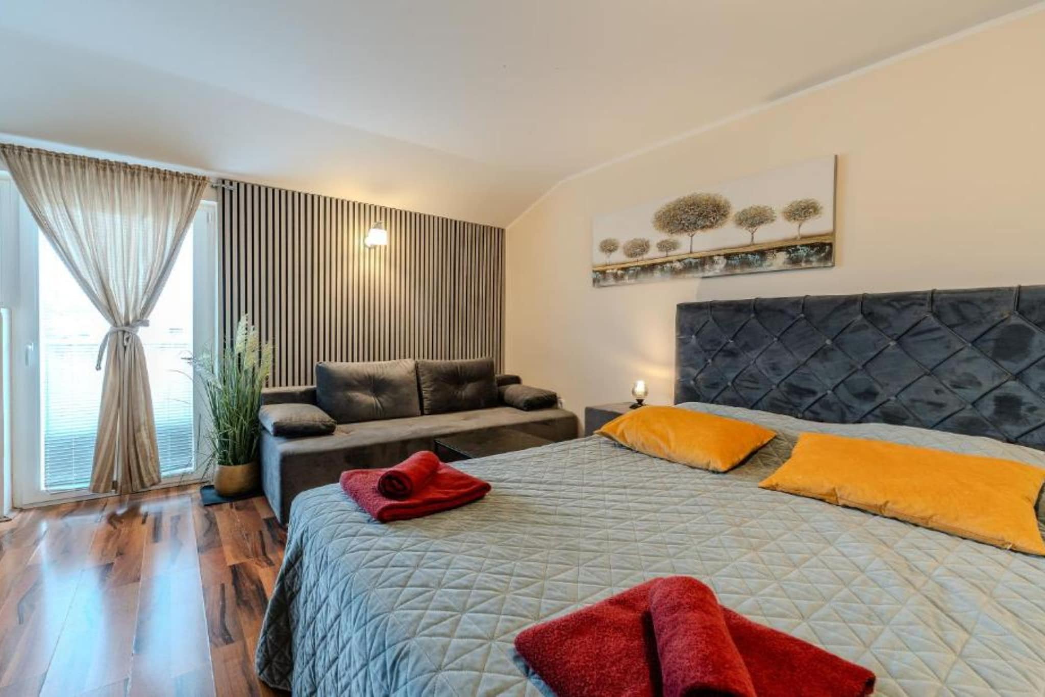 Bračić Premium Apartments with Outdoor Pool and Sauna - Two Bedroom Apartment with Balcony - Schlafzimmer