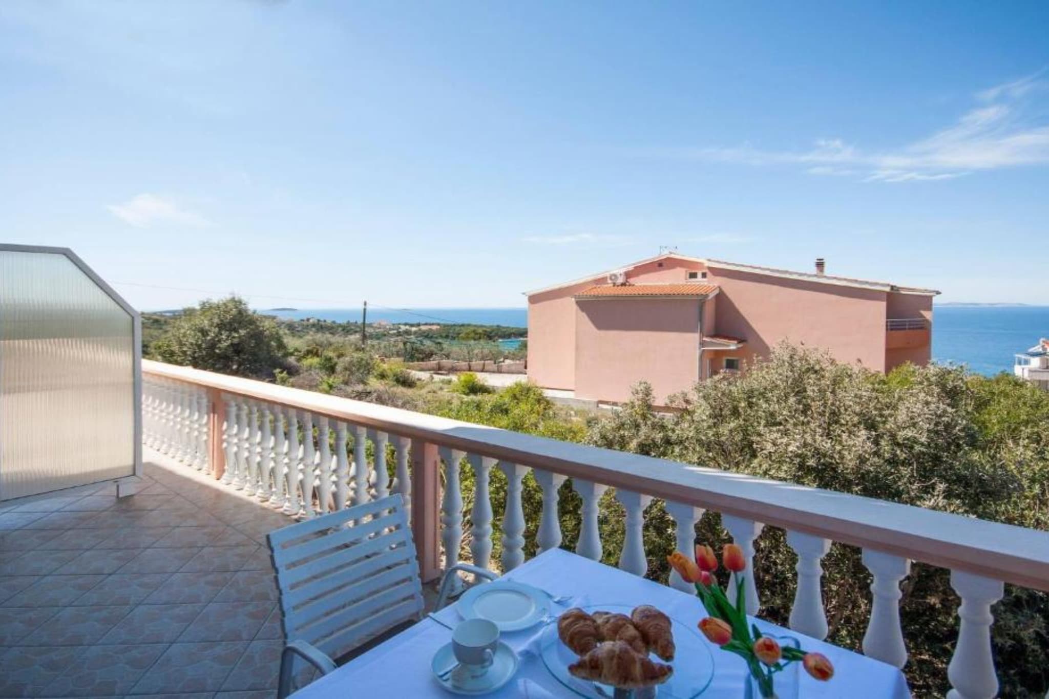 Guest House Stay & Smile Dolac Primošten - Studio with Sea View and Balcony - Terrasbalkon