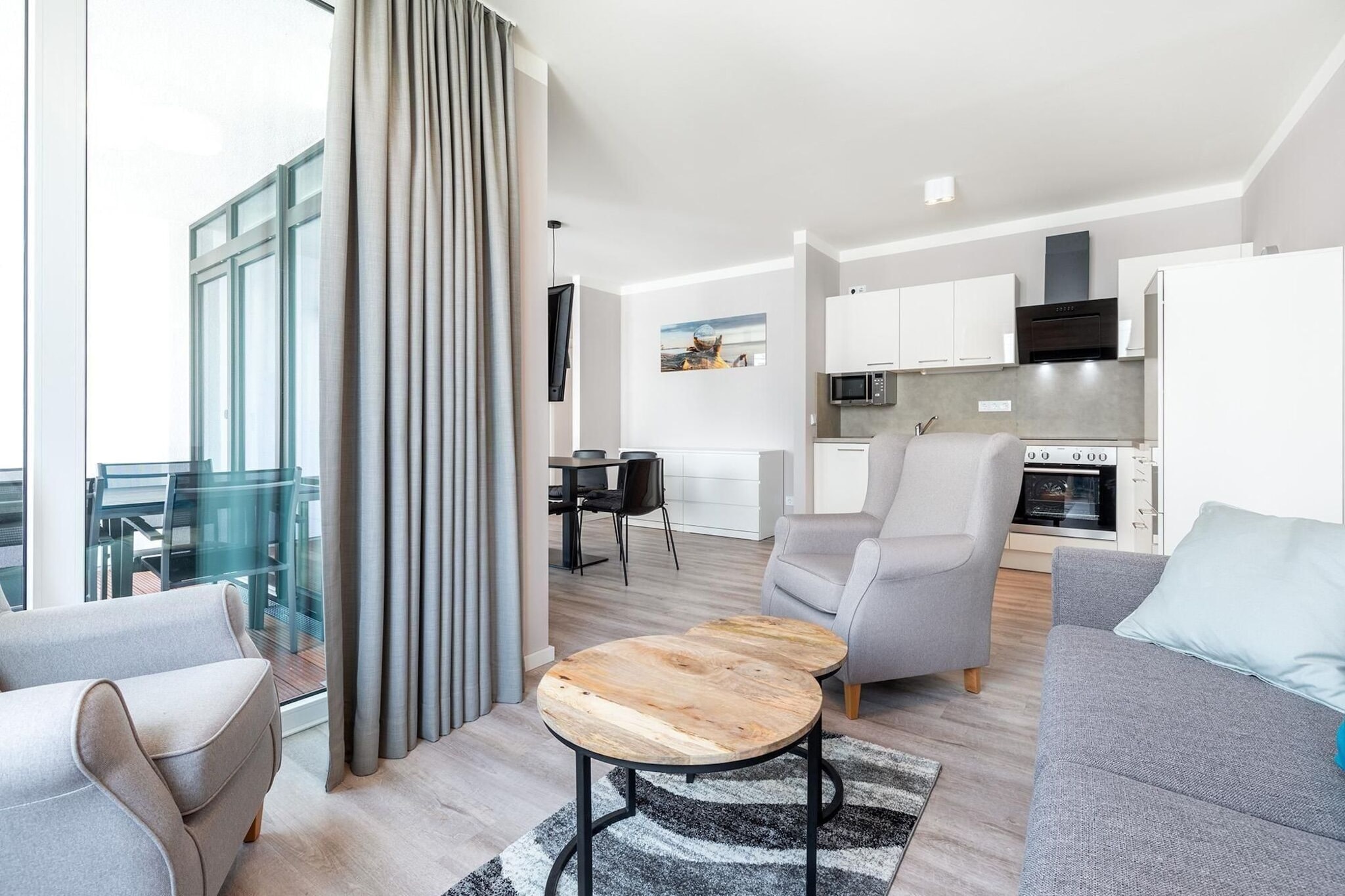 Godewindpark Travemünde Deluxe-Suite 2.01 mit West-Loggia und hundefreundlich - Salon