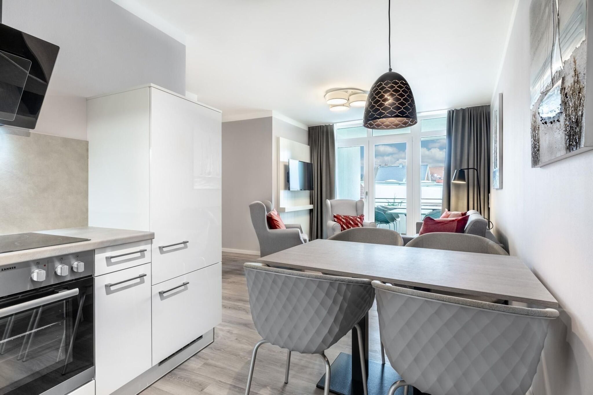 Godewindpark Travemünde Deluxe-Suite 1.17 mit West-Loggia - Eetkamer