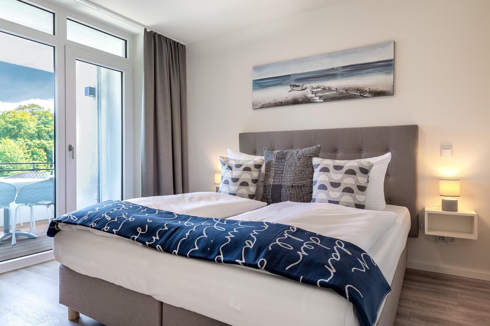 Godewindpark Travemünde Deluxe-Suite 2.04 mit Ost Loggia und Wellness - Slaapkamer