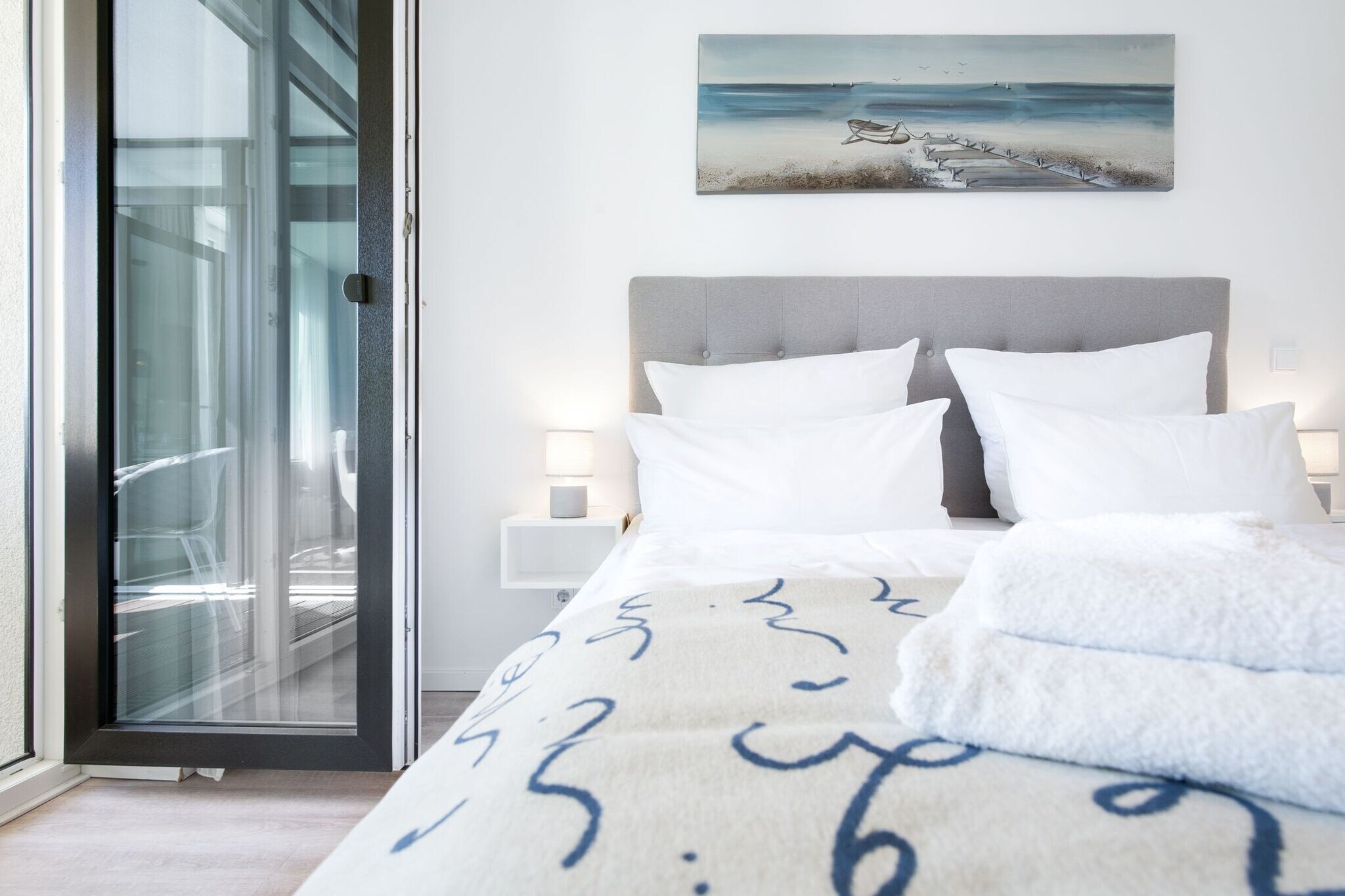 Godewindpark Travemünde Deluxe-Suite 2.04 mit Ost Loggia und Wellness - Slaapkamer