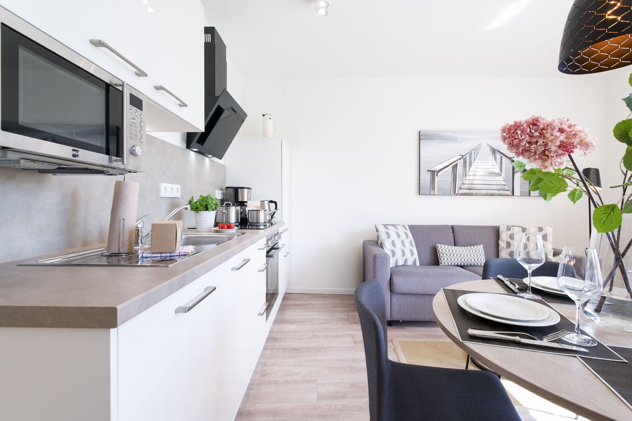 Godewindpark Travemünde Deluxe-Suite 2.04 mit Ost Loggia und Wellness - Woonkamer