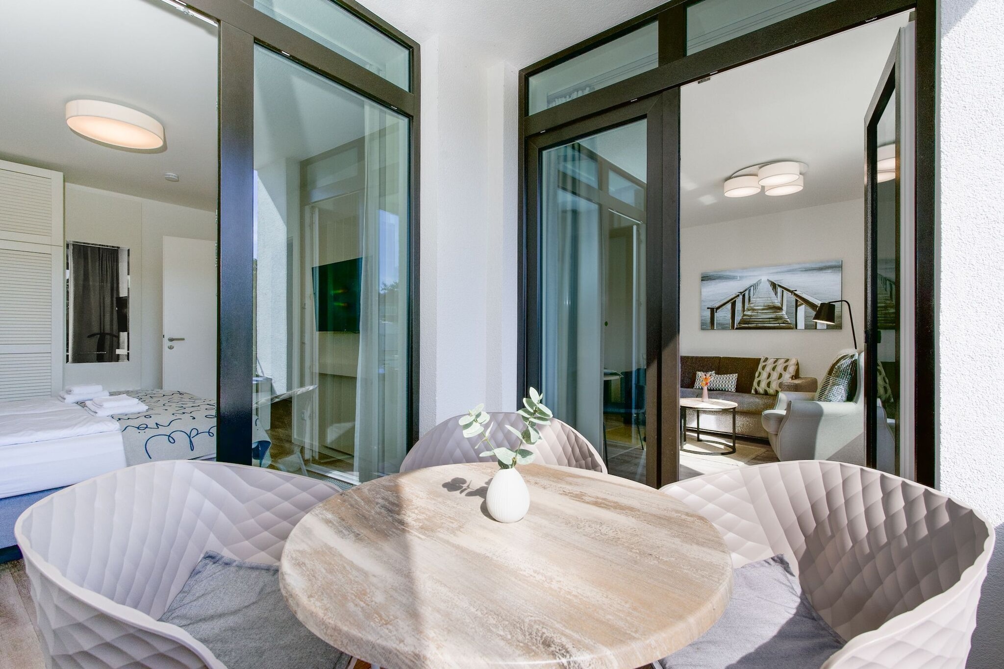 Godewindpark Travemünde Deluxe-Suite 2.04 mit Ost Loggia und Wellness - Terrasbalkon