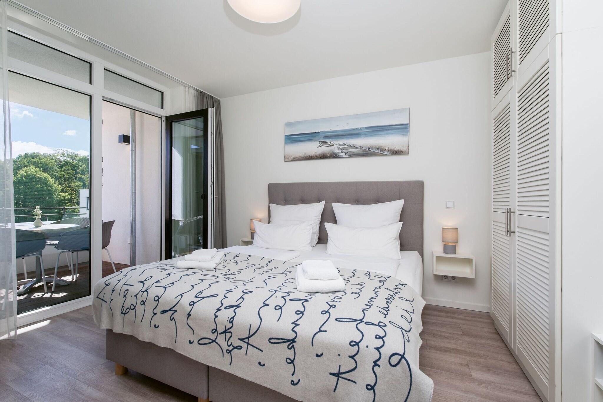 Godewindpark Travemünde Deluxe-Suite 2.04 mit Ost Loggia und Wellness - Slaapkamer
