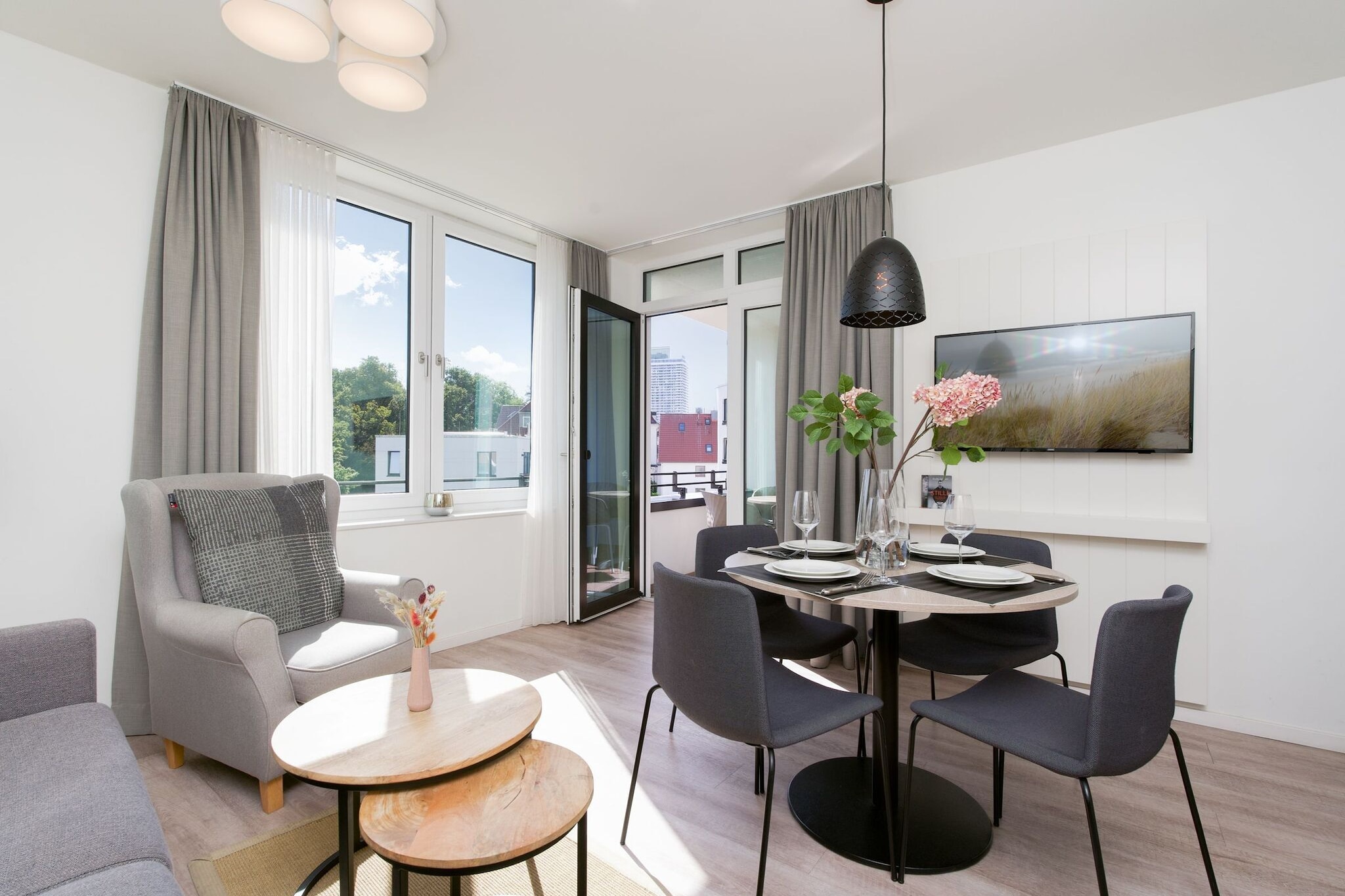 Godewindpark Travemünde Deluxe-Suite 2.04 mit Ost Loggia und Wellness - Eetkamer