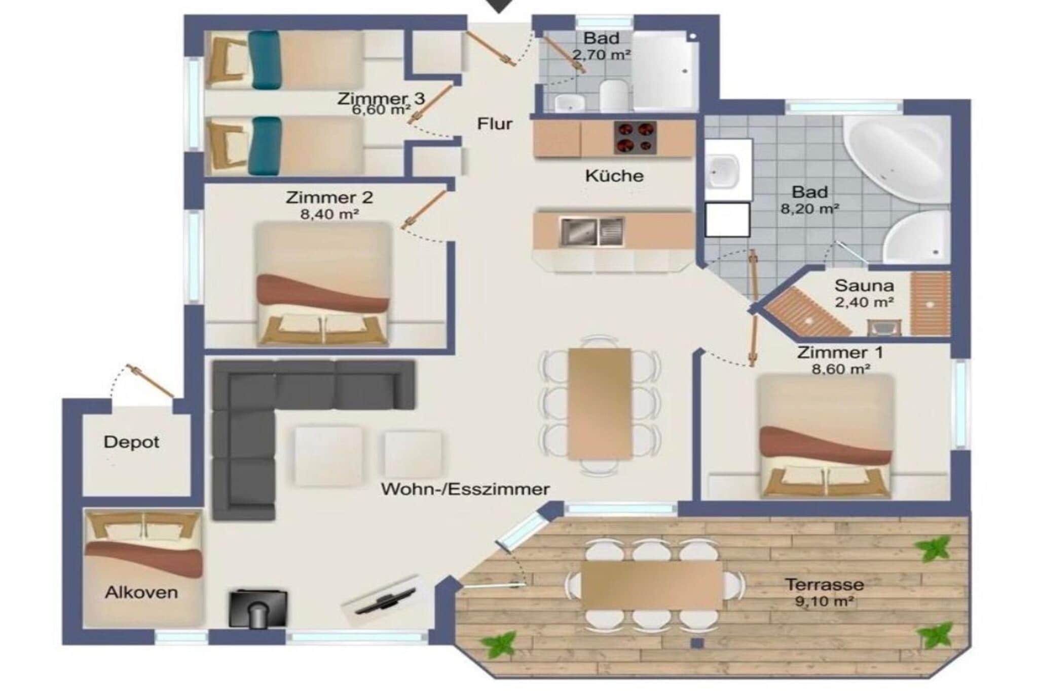 Holiday Vital Resort Ferienhaus 19 - Plattegrond