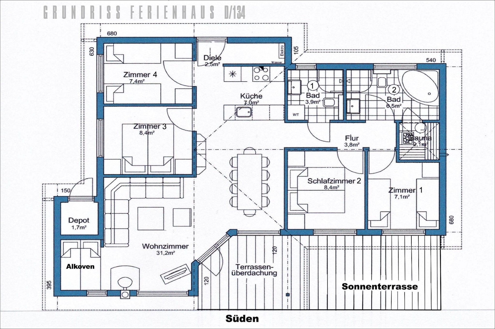 Holiday Vital Resort Ferienhaus 134 - Plattegrond