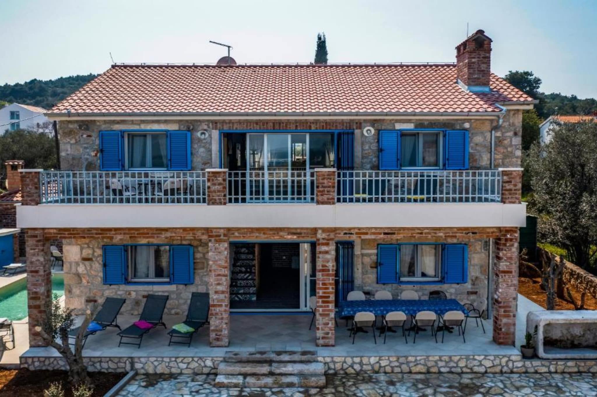 Villa Panda with pool and sea view - Buitenlucht
