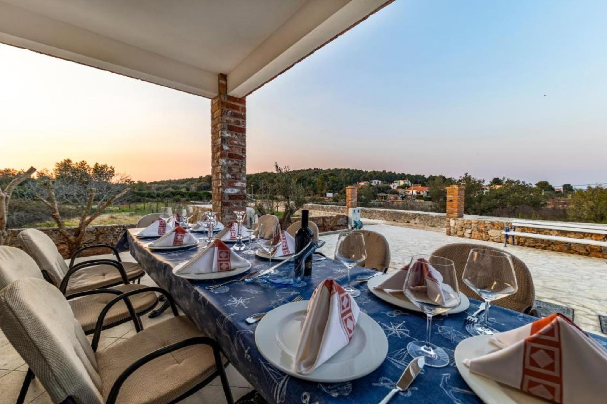 Villa Panda with pool and sea view - Terras