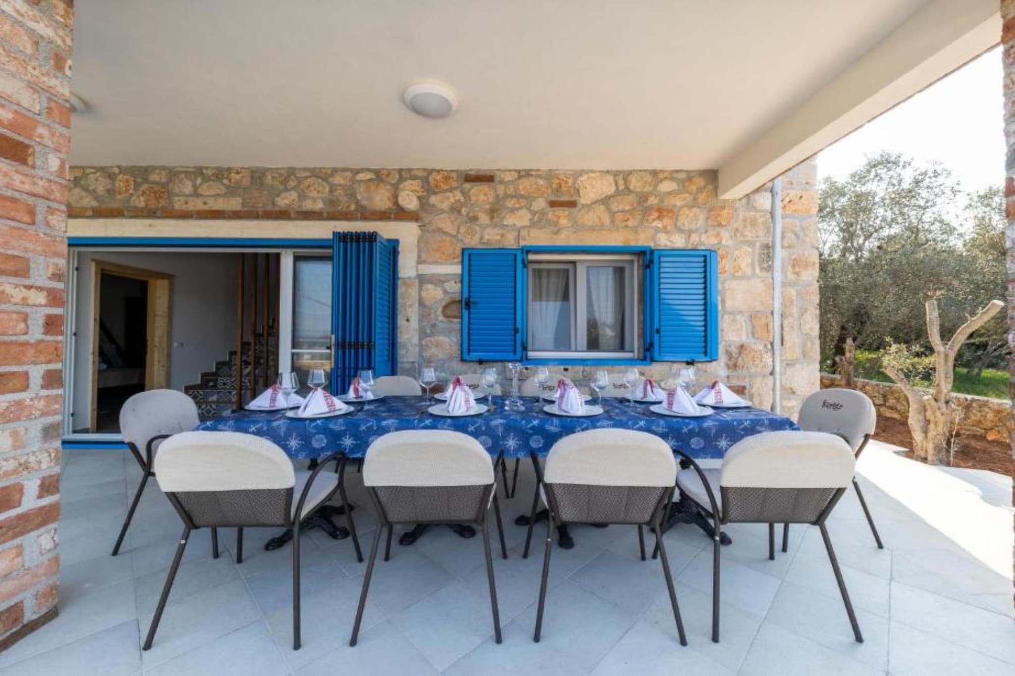 Villa Panda with pool and sea view - Terras