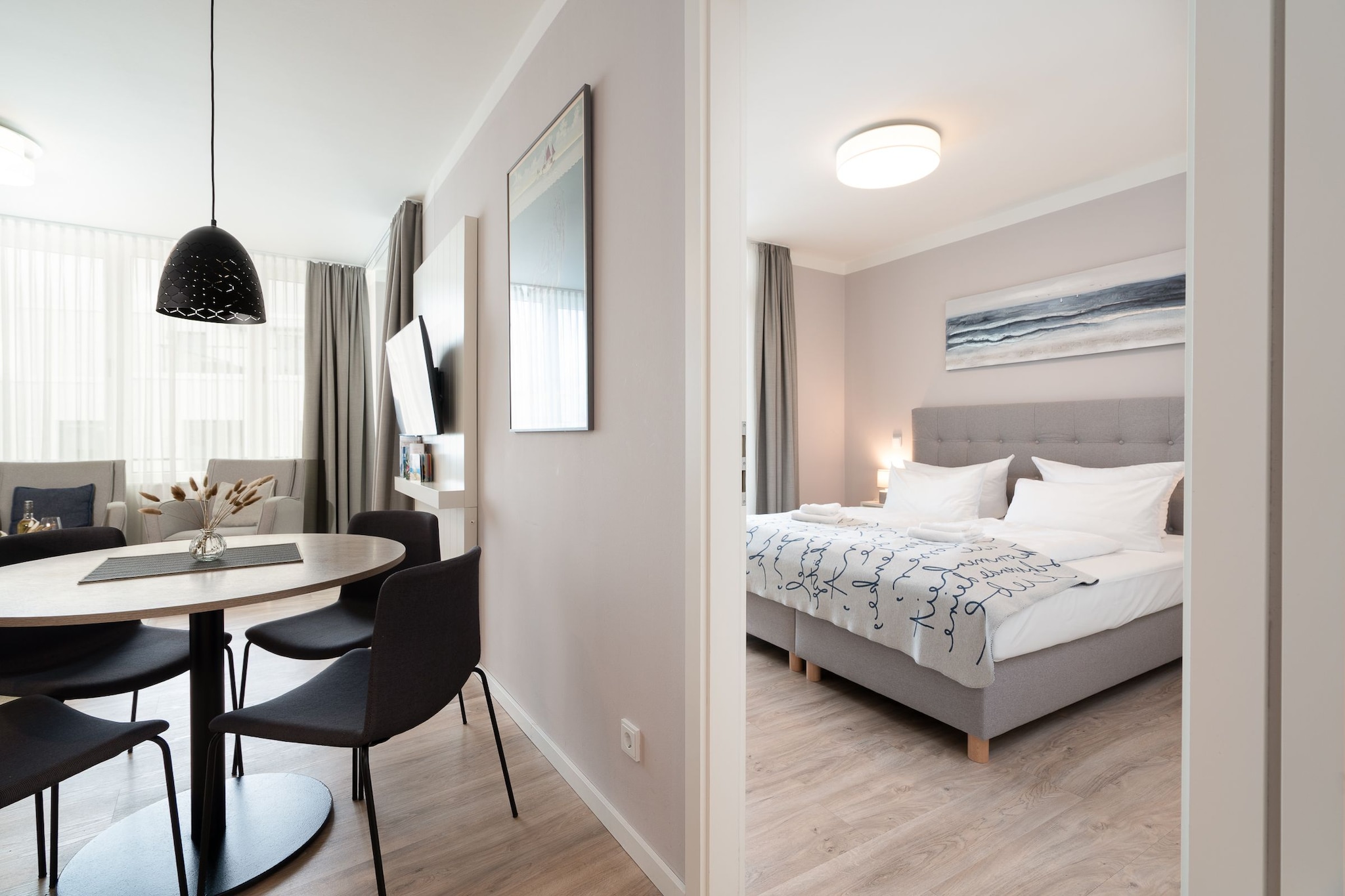 Godewindpark Travemünde Exklusives Apartment 3.11 mit Strandkorb, Begrüßungsgetränken und hundefreundlich - Slaapkamer