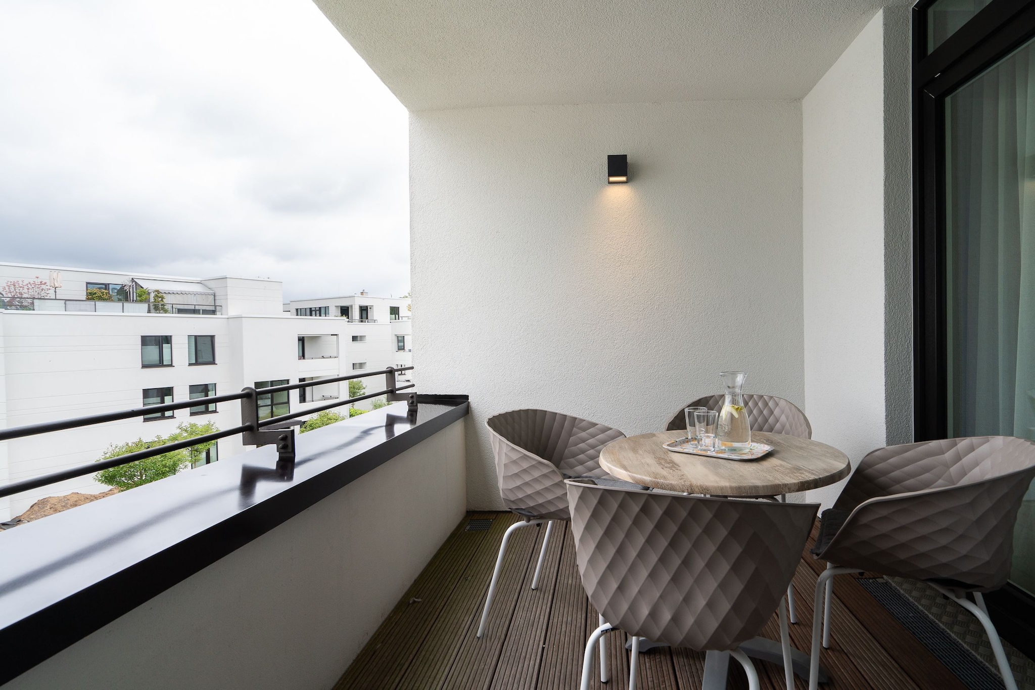 Godewindpark Travemünde Exklusives Apartment 3.11 mit Strandkorb, Begrüßungsgetränken und hundefreundlich - Terrasbalkon