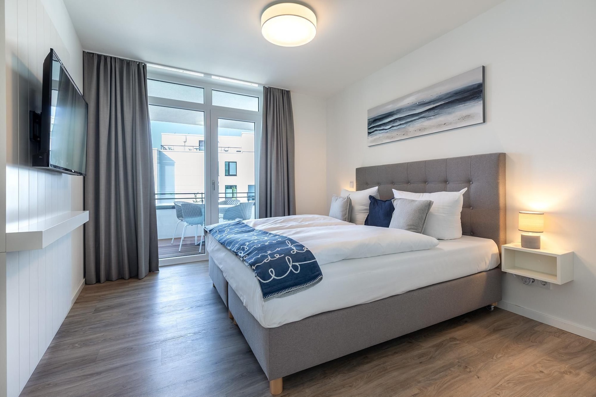 Godewindpark Travemünde Deluxe-Apartment 2.07 mit Strandkorb am Strand - Slaapkamer